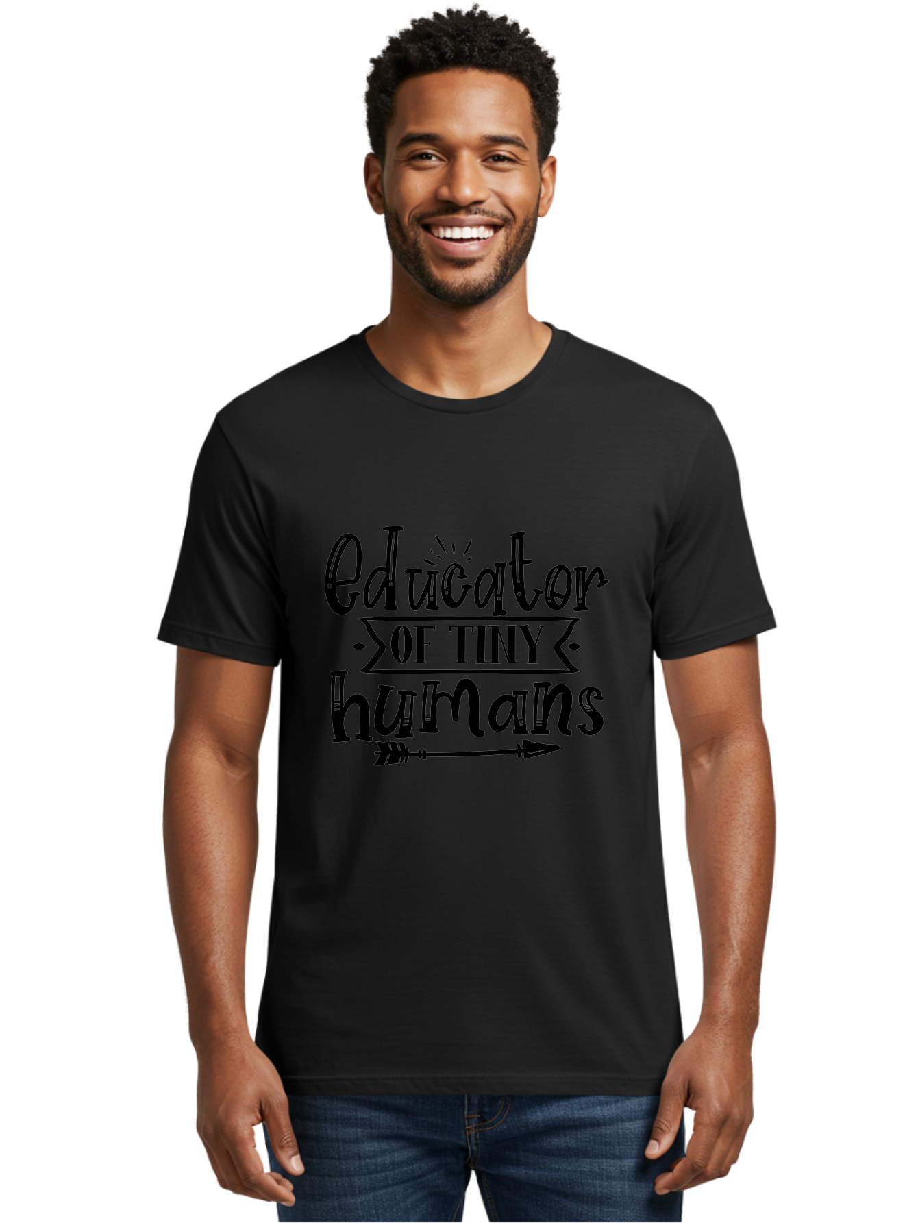 Educator Of Tiny Humans Men'S Graphic Tee, 100% Cotton, Comfortable Casual Summer Wear, Machine Washable, Teacher Quotes, Educators, Tiny Humans, Inspirational Quotes, Teaching Quotes, Motivational Quotes, Classroom Decor, Arrow Graphics, Aae253 20