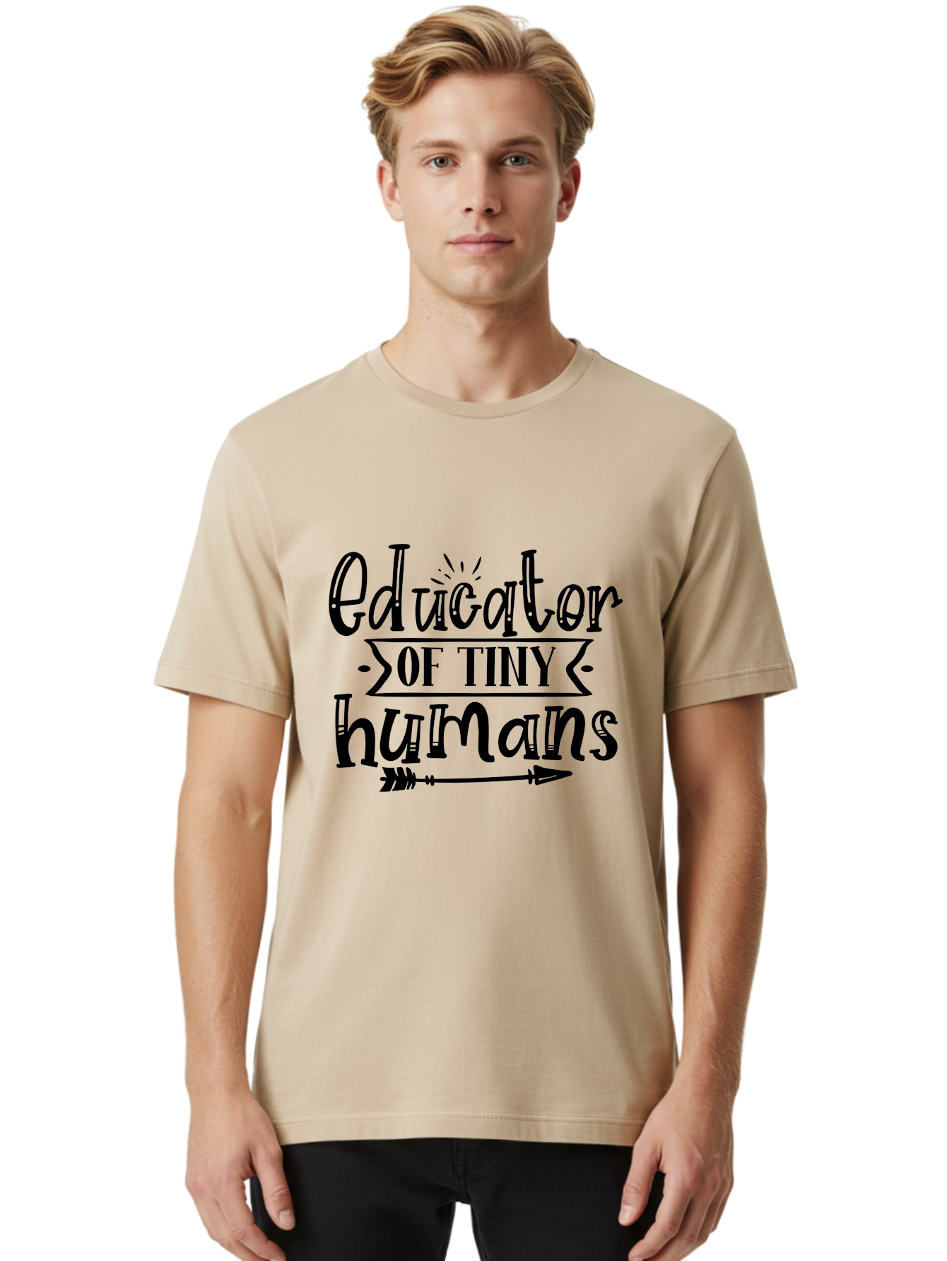 Educator Of Tiny Humans Men'S Graphic Tee, 100% Cotton, Comfortable Casual Summer Wear, Machine Washable, Teacher Quotes, Educators, Tiny Humans, Inspirational Quotes, Teaching Quotes, Motivational Quotes, Classroom Decor, Arrow Graphics, Aae253 24