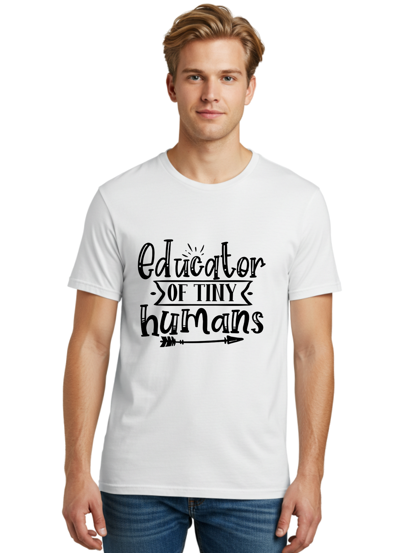 Educator Of Tiny Humans Men'S Graphic Tee, 100% Cotton, Comfortable Casual Summer Wear, Machine Washable, Teacher Quotes, Educators, Tiny Humans, Inspirational Quotes, Teaching Quotes, Motivational Quotes, Classroom Decor, Arrow Graphics, Aae253 22