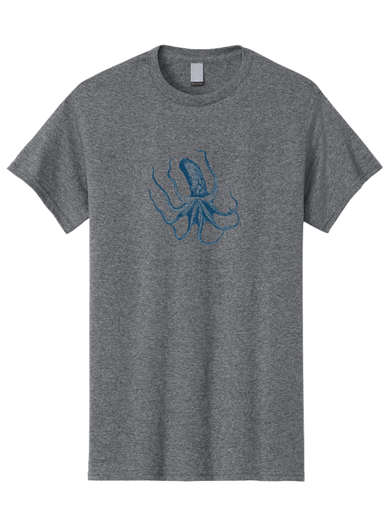 Eight-Legged Sea Monster Men'S Graphic Tee, 100% Cotton, Comfortable Casual Summer Wear, Machine Washable, Octopus Illustration, Blue Octopus, Sea Creature, Underwater Life, Marine Animal, Ocean Dweller, Cephalopod, Tentacles, Squid-Like, Aae255 19