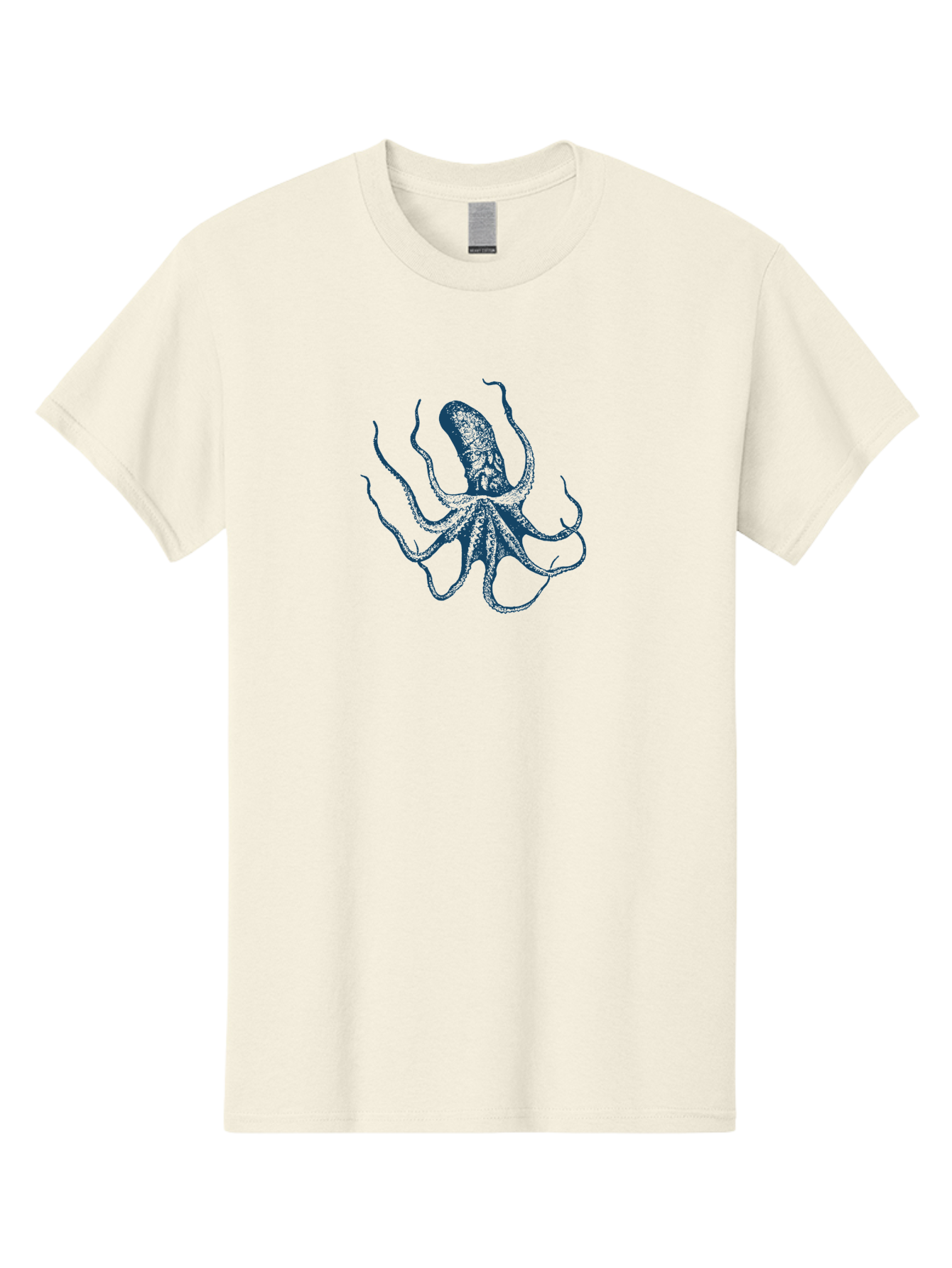 Eight-Legged Sea Monster Men'S Graphic Tee, 100% Cotton, Comfortable Casual Summer Wear, Machine Washable, Octopus Illustration, Blue Octopus, Sea Creature, Underwater Life, Marine Animal, Ocean Dweller, Cephalopod, Tentacles, Squid-Like, Aae255 9