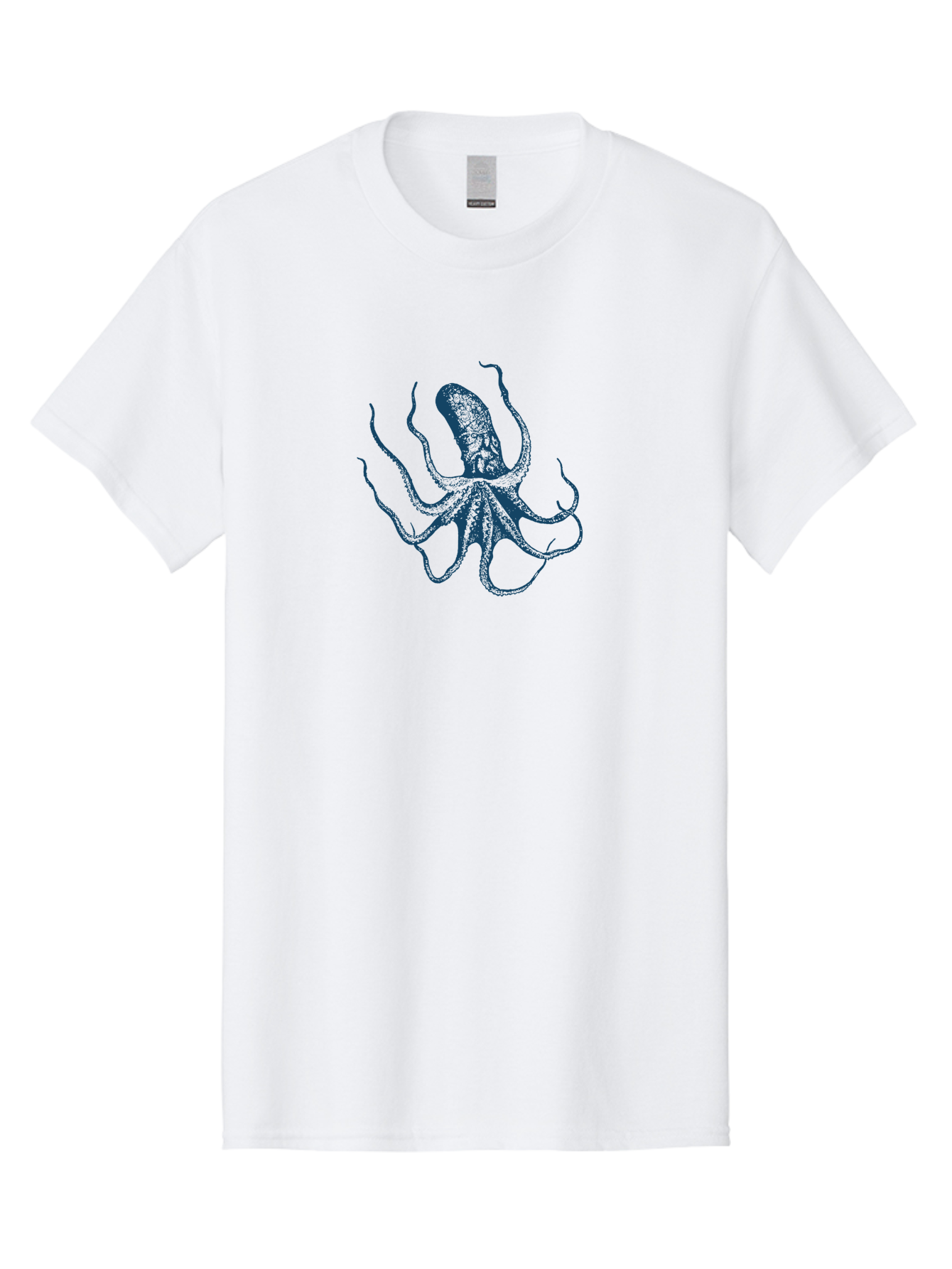 Eight-Legged Sea Monster Men'S Graphic Tee, 100% Cotton, Comfortable Casual Summer Wear, Machine Washable, Octopus Illustration, Blue Octopus, Sea Creature, Underwater Life, Marine Animal, Ocean Dweller, Cephalopod, Tentacles, Squid-Like, Aae255 29