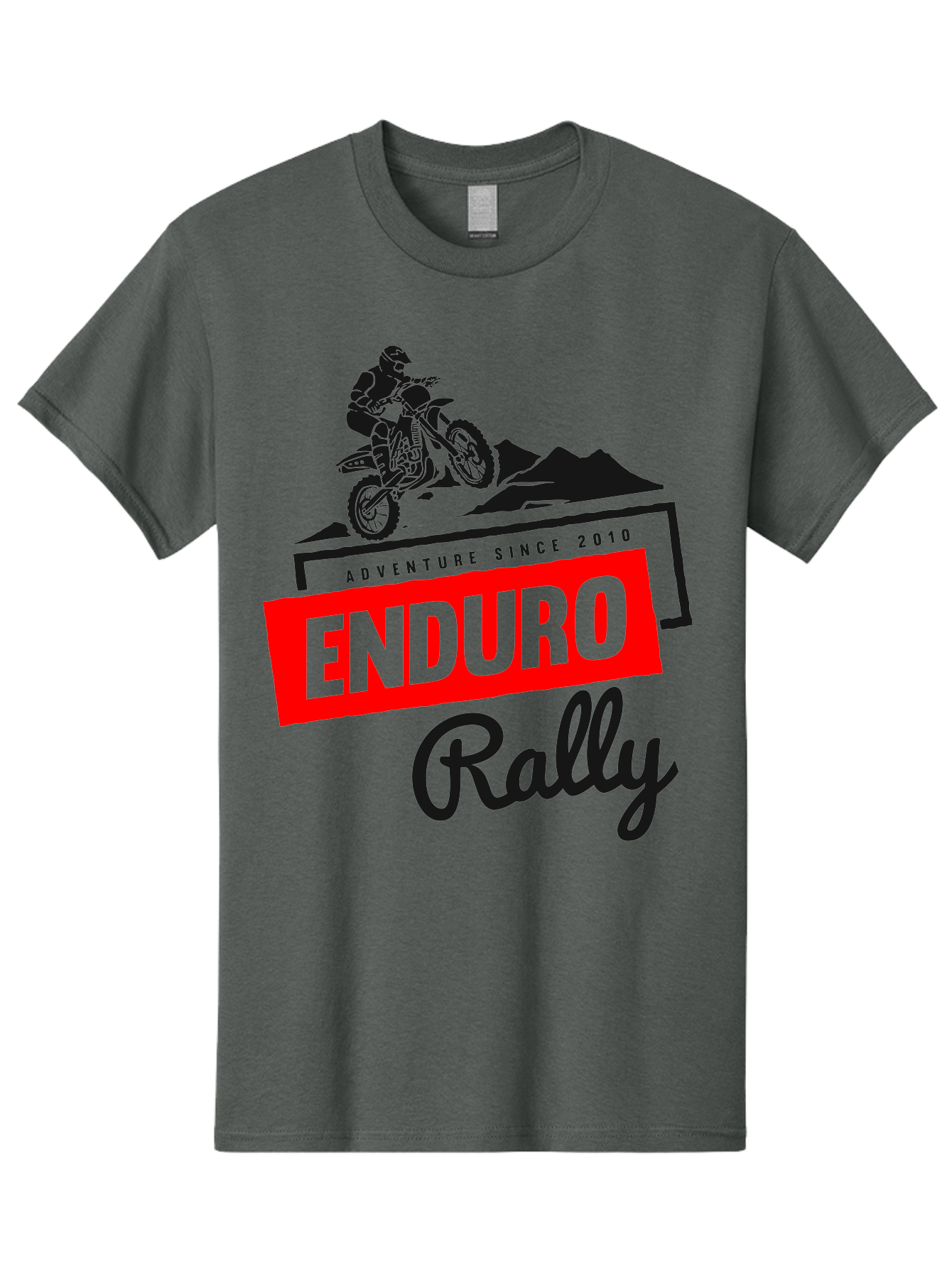 Enduro Rally Men'S Graphic Tee, 100% Cotton, Comfortable Casual Summer Wear, Machine Washable, Enduro Rally, Off-Road Adventure, Dirt Biking, Motorsports Event, Extreme Sports, Adventure Since 2010 Aae260 25