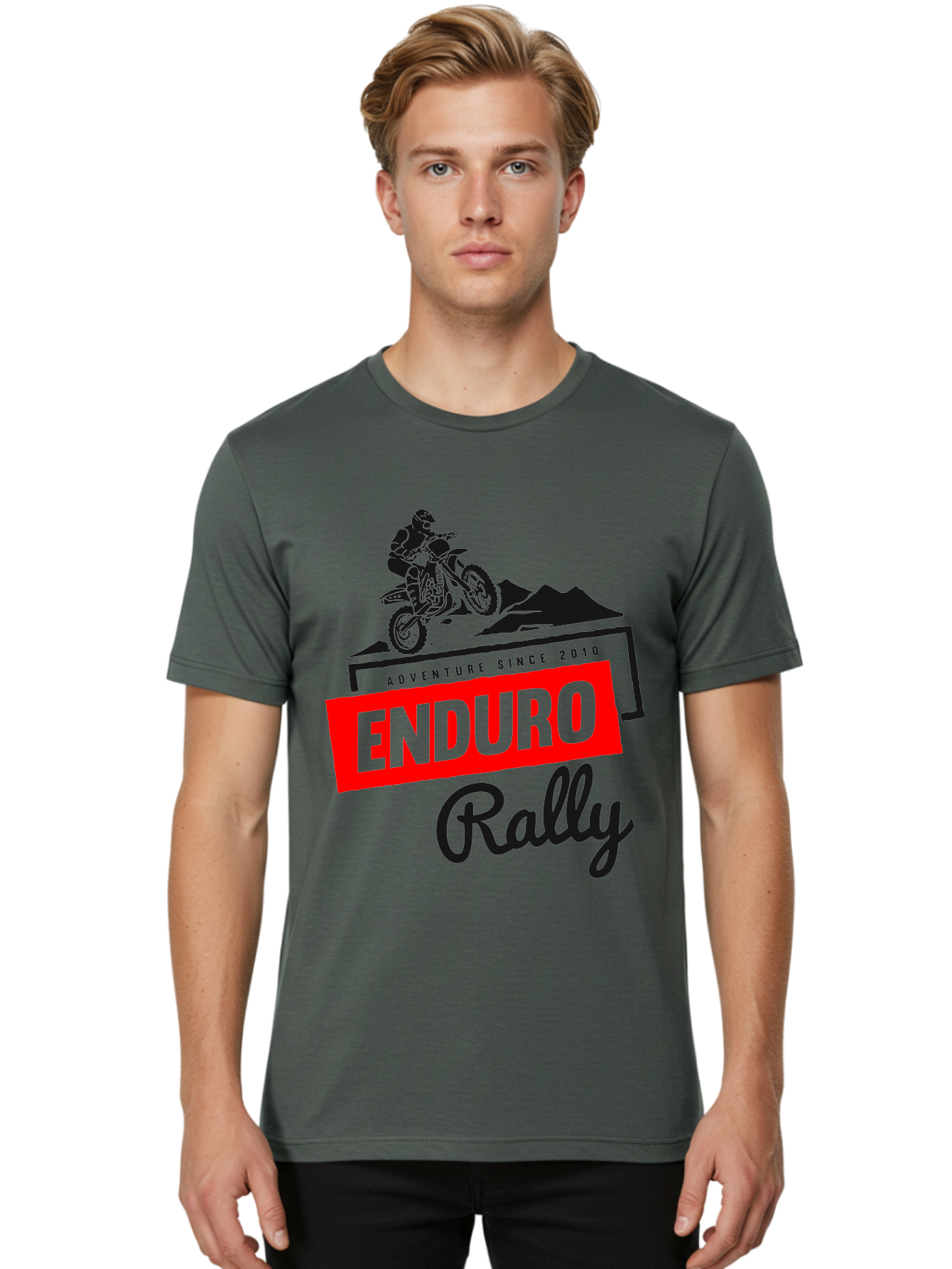 Enduro Rally Men'S Graphic Tee, 100% Cotton, Comfortable Casual Summer Wear, Machine Washable, Enduro Rally, Off-Road Adventure, Dirt Biking, Motorsports Event, Extreme Sports, Adventure Since 2010 Aae260 26