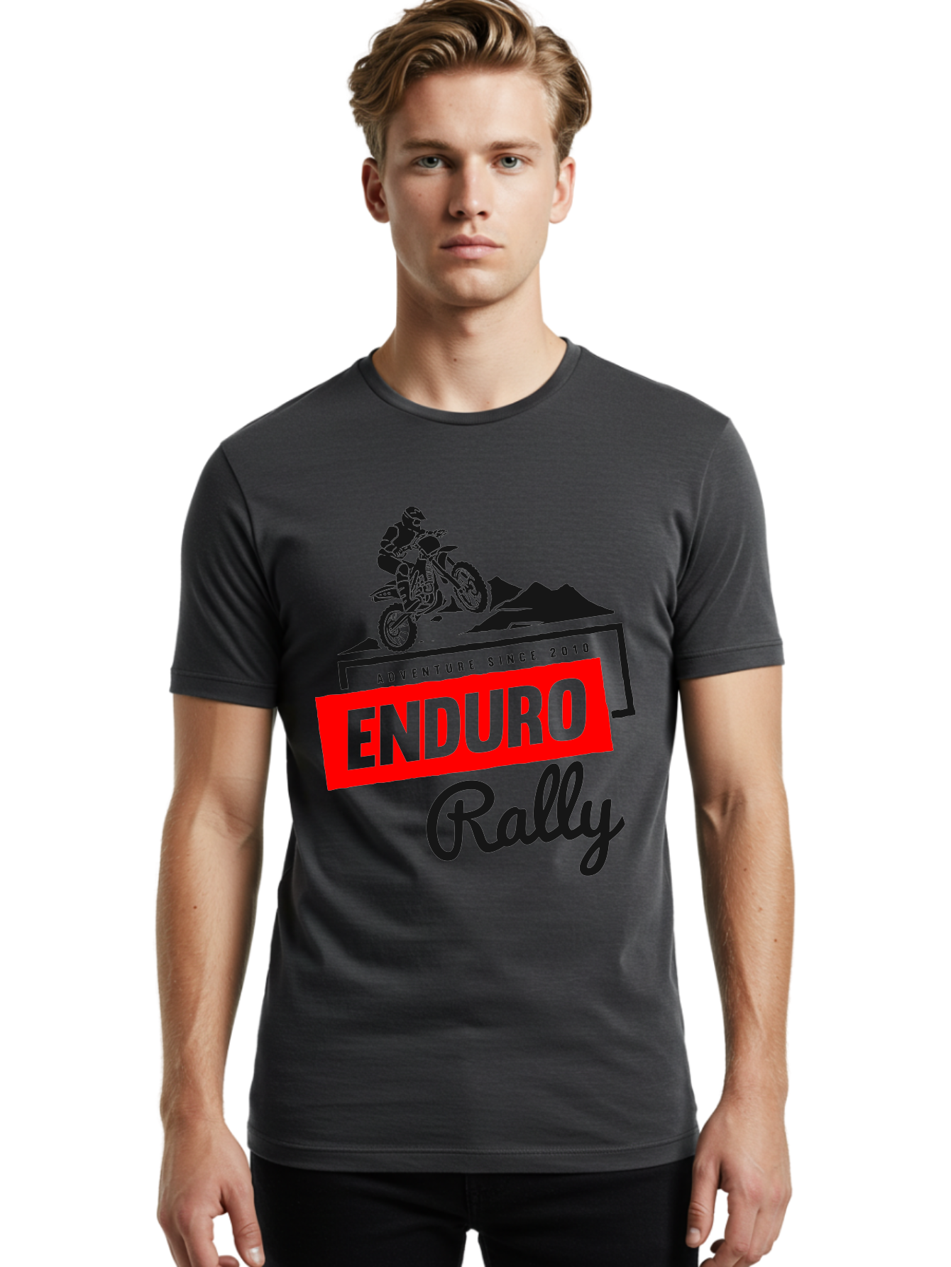 Enduro Rally Men'S Graphic Tee, 100% Cotton, Comfortable Casual Summer Wear, Machine Washable, Enduro Rally, Off-Road Adventure, Dirt Biking, Motorsports Event, Extreme Sports, Adventure Since 2010 Aae260 30