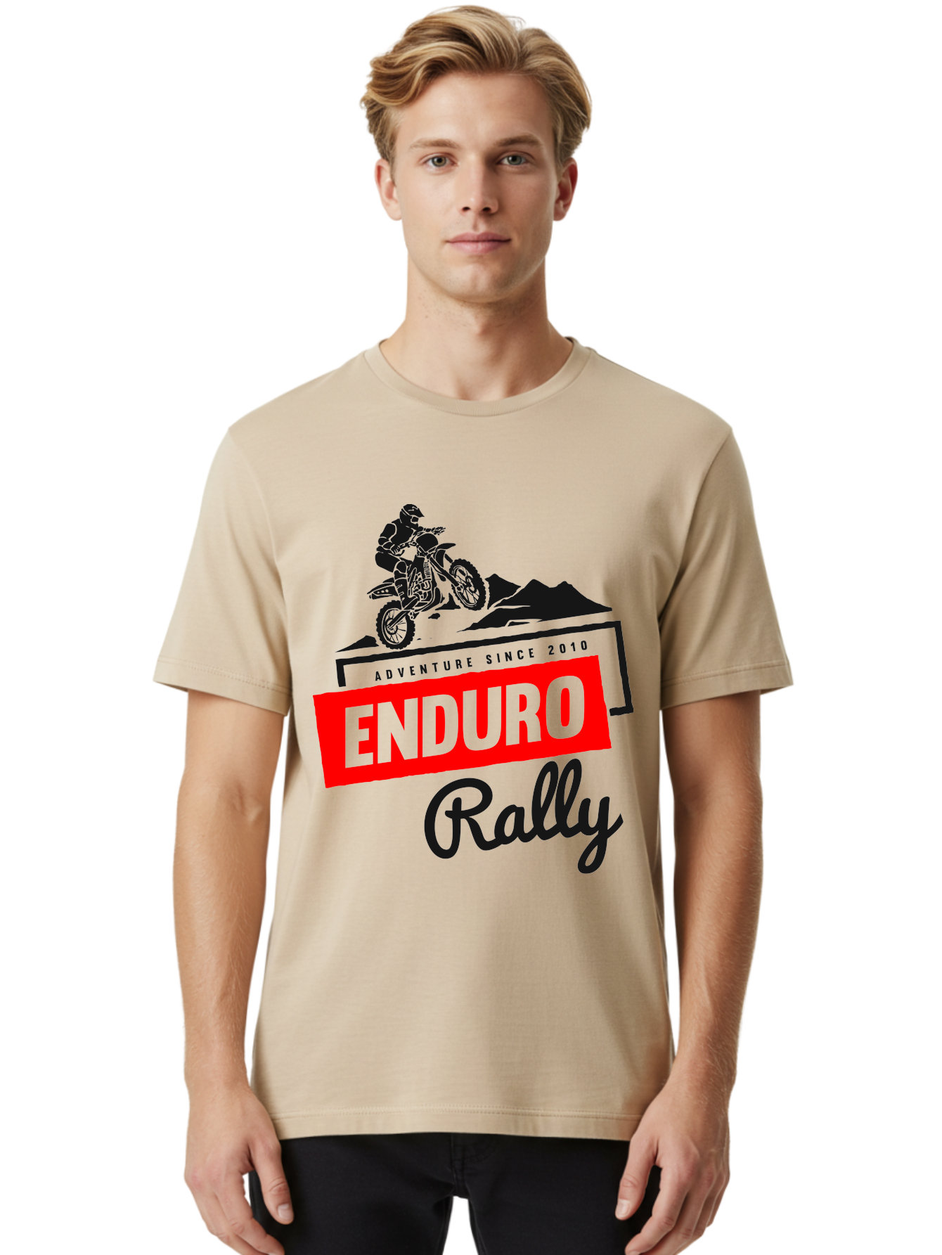 Enduro Rally Men'S Graphic Tee, 100% Cotton, Comfortable Casual Summer Wear, Machine Washable, Enduro Rally, Off-Road Adventure, Dirt Biking, Motorsports Event, Extreme Sports, Adventure Since 2010 Aae260 24