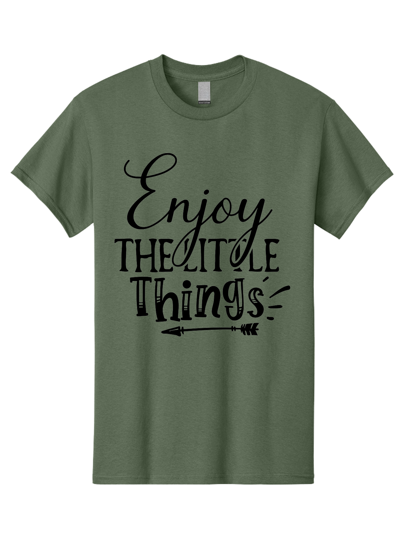 Enjoy The Little Things Men'S Graphic Tee, 100% Cotton, Comfortable Casual Summer Wear, Machine Washable, Inspirational Quote, Motivational Phrase, Positive Message, Enjoy The Little Things, Happiness, Mindfulness, Gratitude, Simple Living, Aae261 1