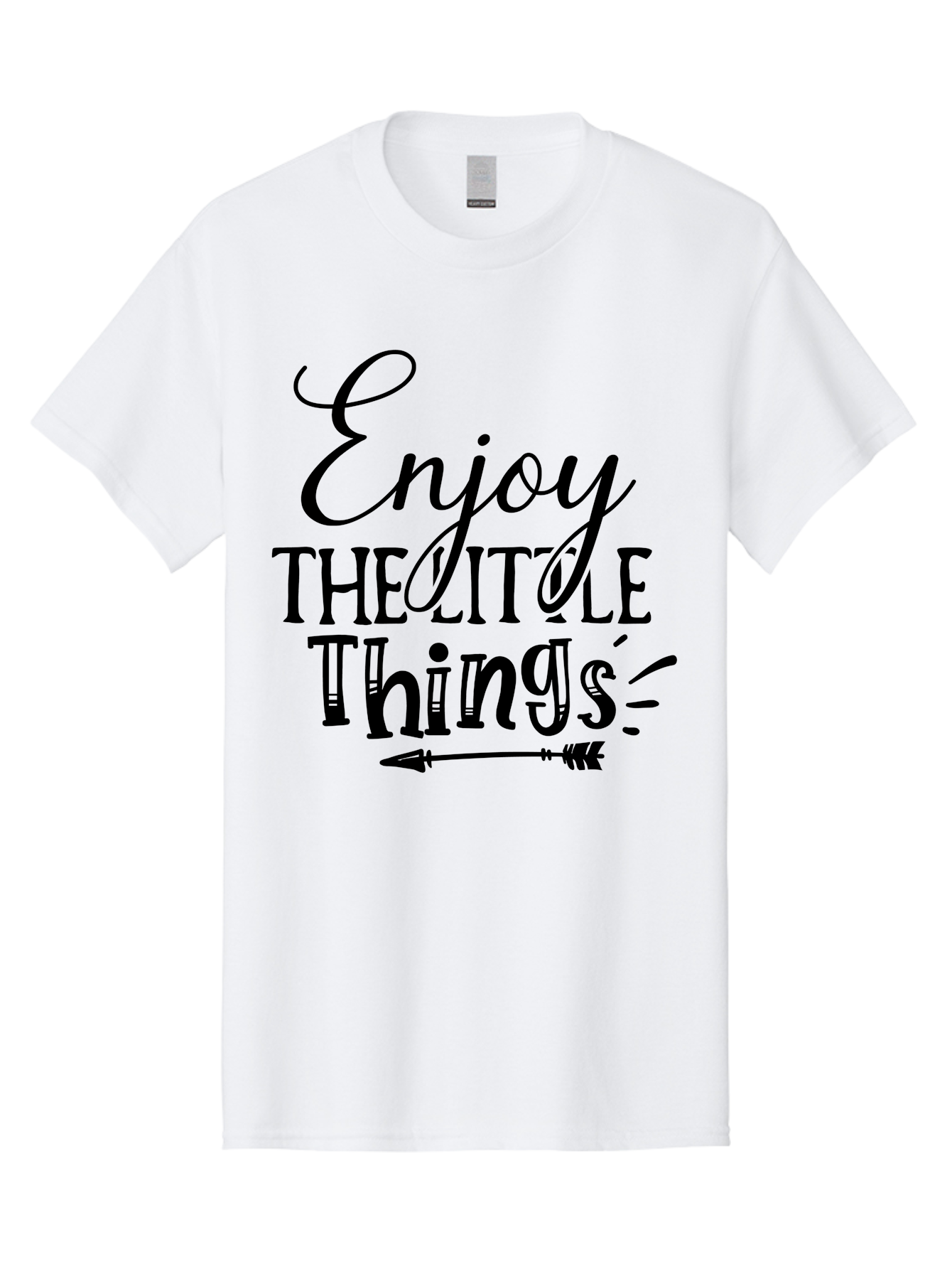 Enjoy The Little Things Men'S Graphic Tee, 100% Cotton, Comfortable Casual Summer Wear, Machine Washable, Inspirational Quote, Motivational Phrase, Positive Message, Enjoy The Little Things, Happiness, Mindfulness, Gratitude, Simple Living, Aae261 9