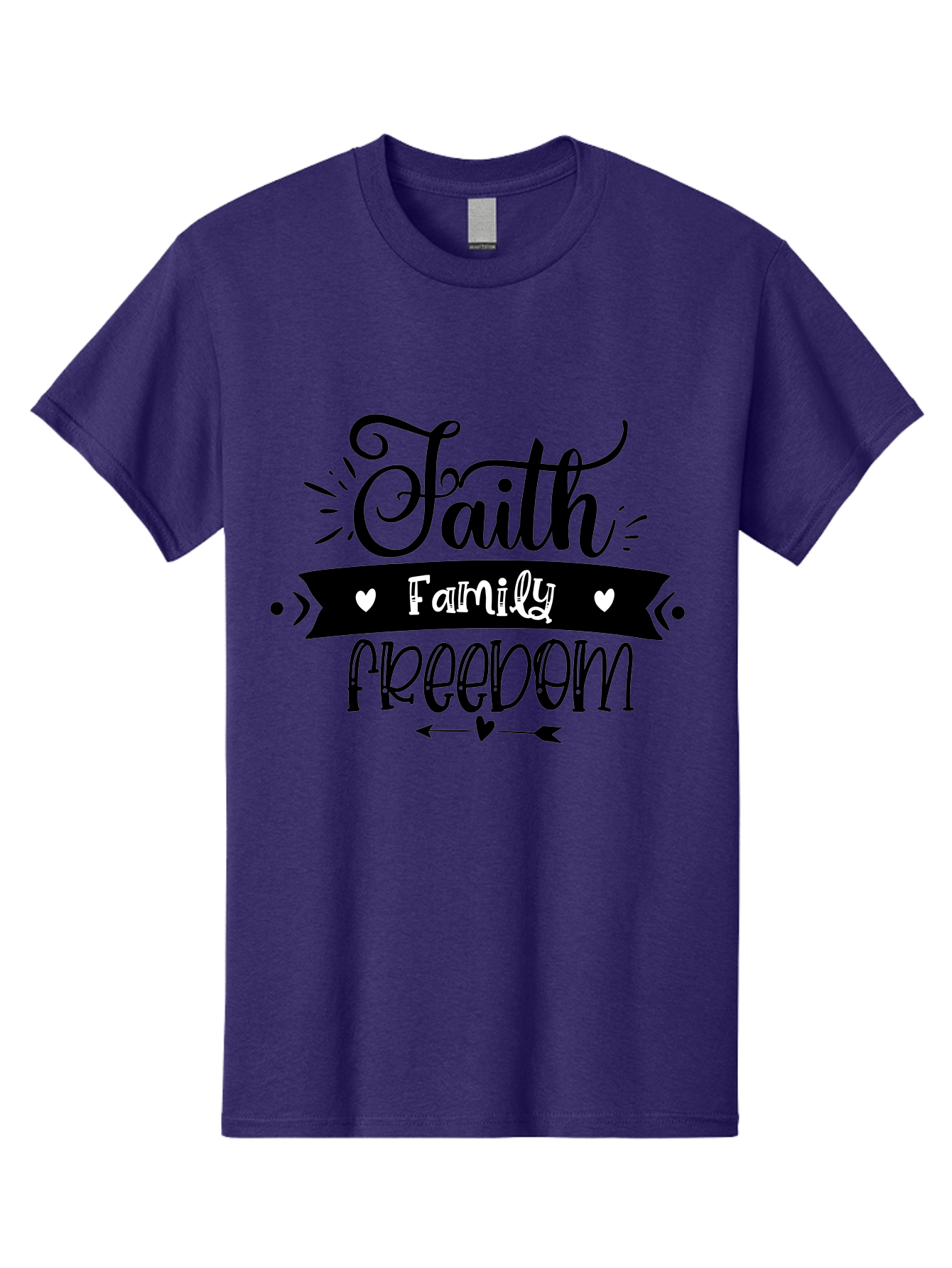 Faith Family Freedom Men'S Graphic Tee, 100% Cotton, Comfortable Casual Summer Wear, Machine Washable, Faith Family Freedom, Inspirational Quote, Patriotic Phrase, Motivational Words, Heartwarming Message, Handwritten Font, Aae273 29