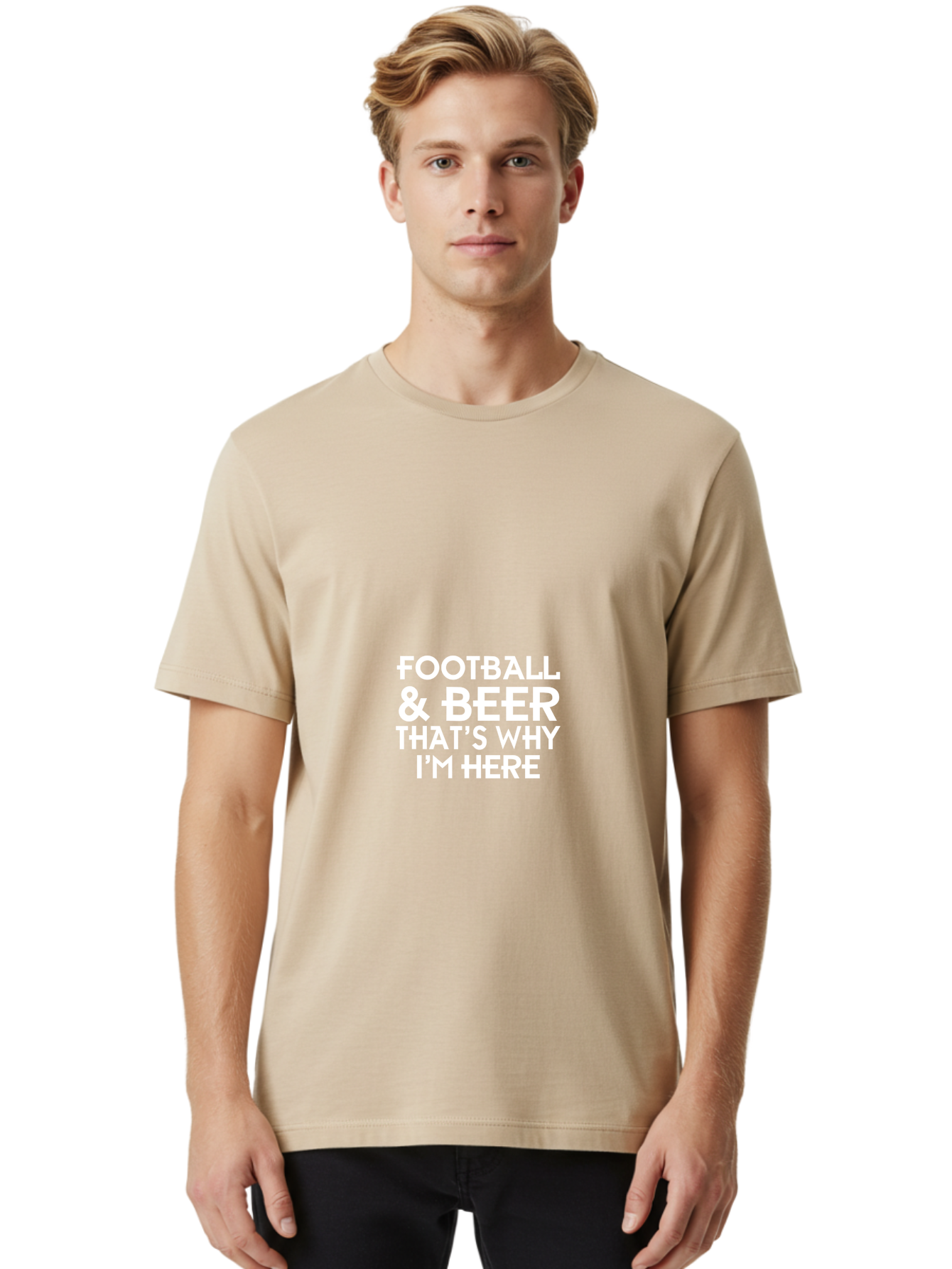 Football & Beer Men'S Graphic Tee, 100% Cotton, Comfortable Casual Summer Wear, Machine Washable, Football And Beer, Sports Fan, Beer Enthusiast, Game Day, Football Season, Beer Lover, Sports Culture, Tailgating Party Aae289 20