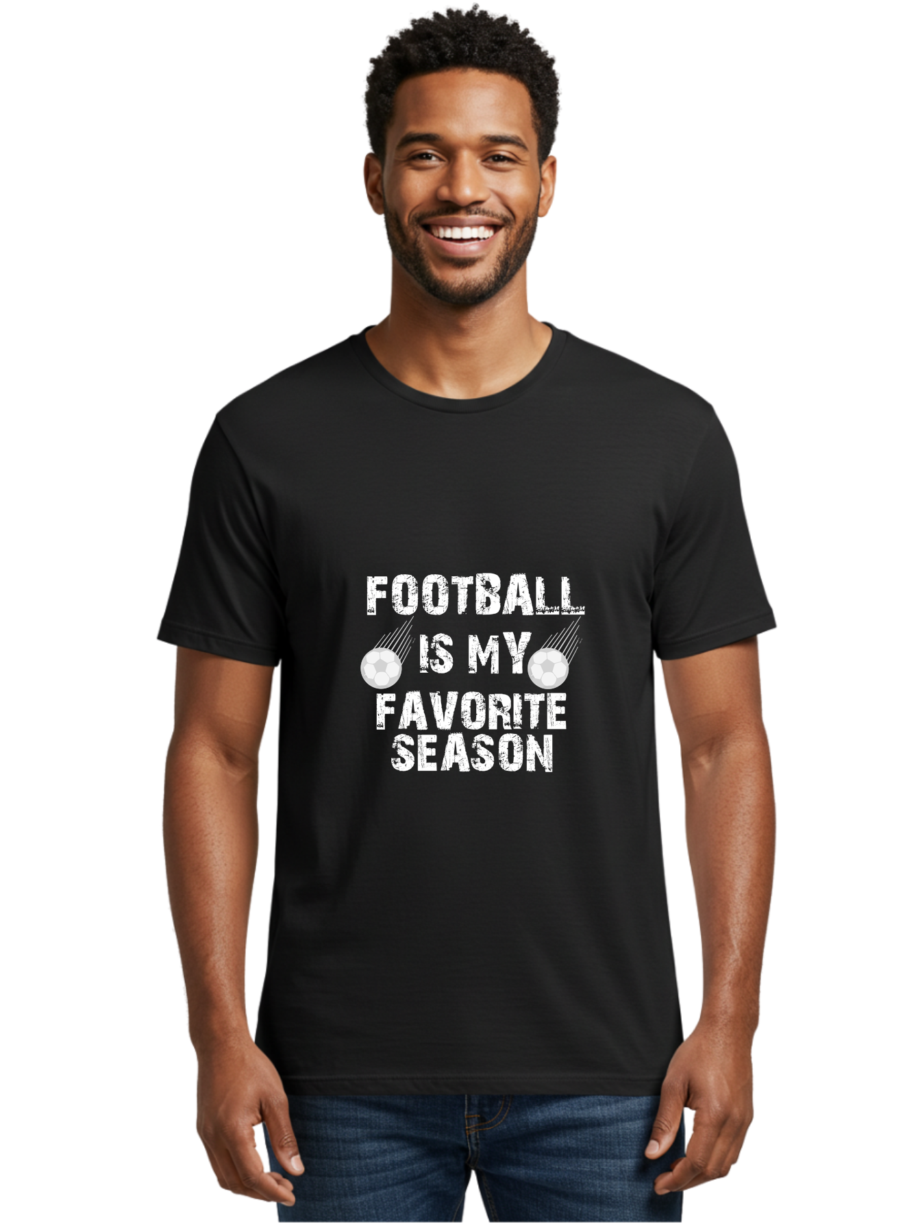 Football Is My Favorite Men'S Graphic Tee, 100% Cotton, Comfortable Casual Summer Wear, Machine Washable, Football, Favorite Season, Sports, Nfl, American Football, Football Text, Grid Graphic, Grunge, Sports Text, Game Day Aae290 12