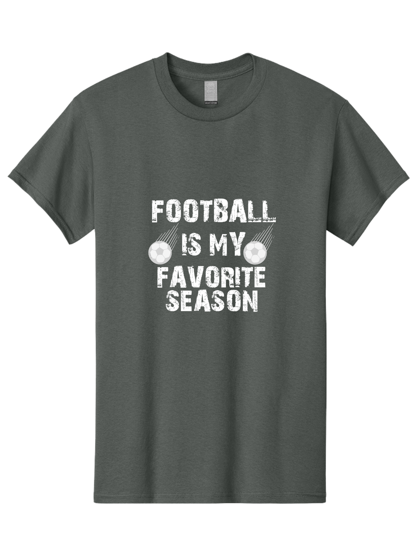 Football Is My Favorite Men'S Graphic Tee, 100% Cotton, Comfortable Casual Summer Wear, Machine Washable, Football, Favorite Season, Sports, Nfl, American Football, Football Text, Grid Graphic, Grunge, Sports Text, Game Day Aae290 1