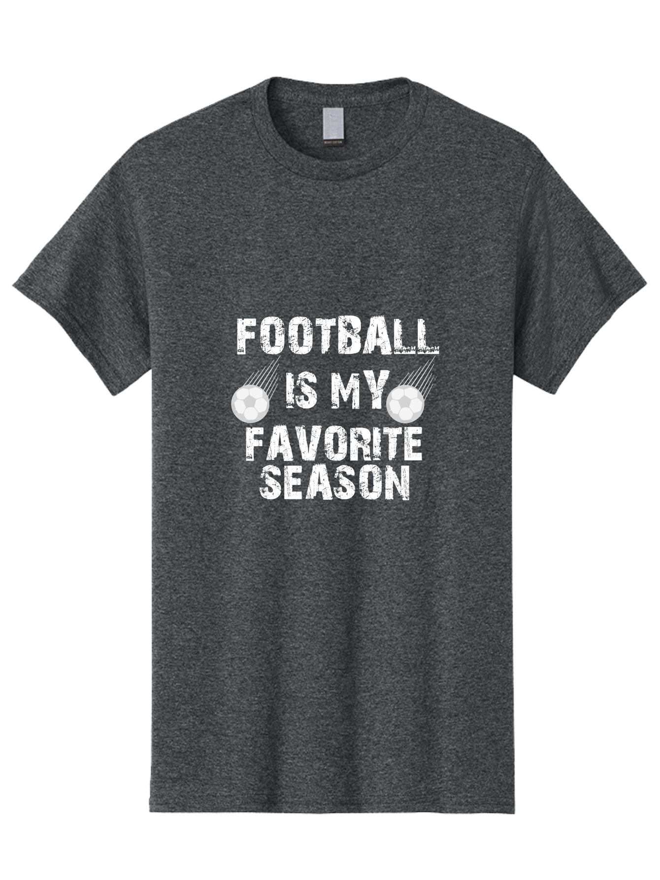 Football Is My Favorite Men'S Graphic Tee, 100% Cotton, Comfortable Casual Summer Wear, Machine Washable, Football, Favorite Season, Sports, Nfl, American Football, Football Text, Grid Graphic, Grunge, Sports Text, Game Day Aae290 3
