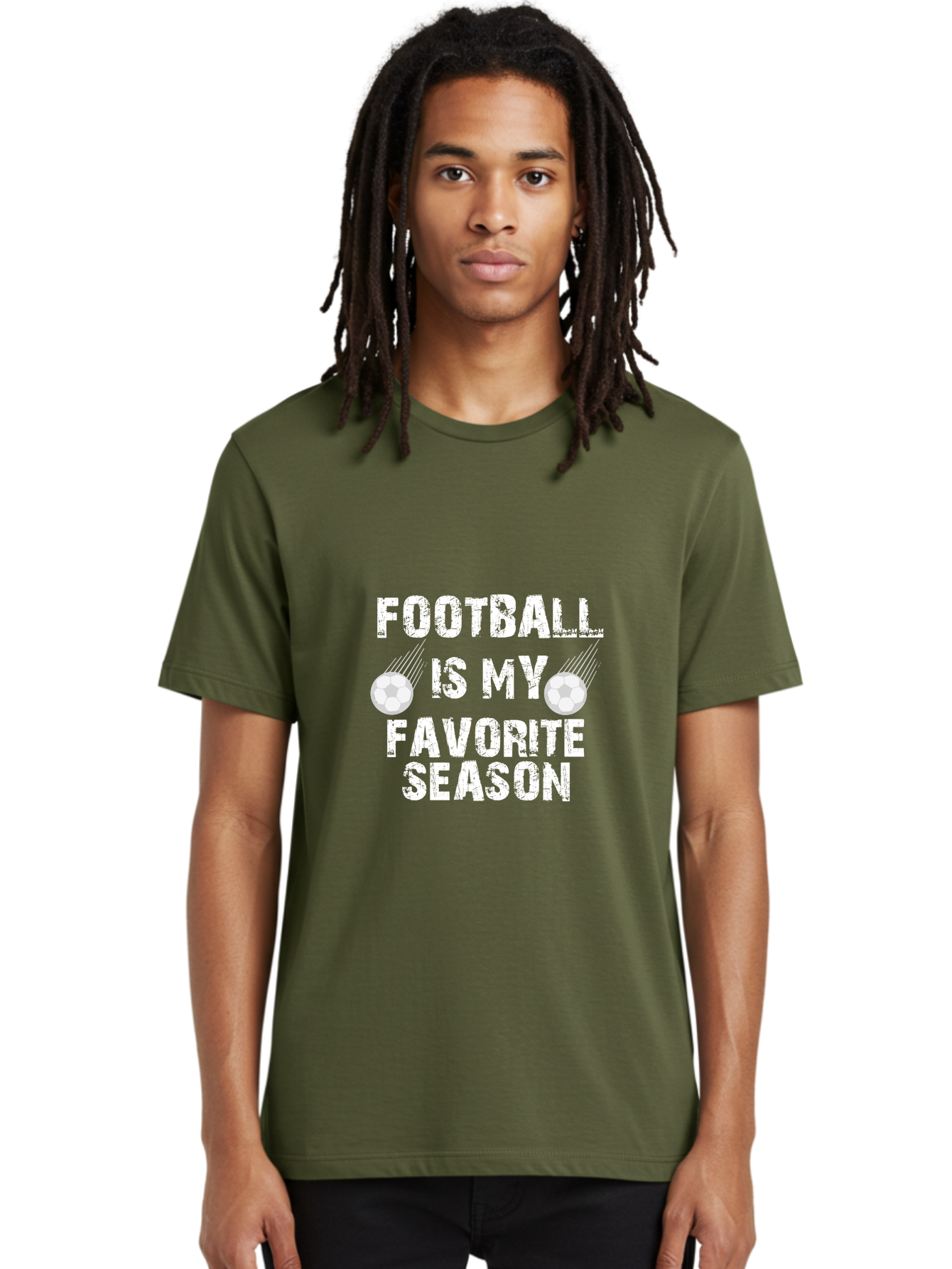 Football Is My Favorite Men'S Graphic Tee, 100% Cotton, Comfortable Casual Summer Wear, Machine Washable, Football, Favorite Season, Sports, Nfl, American Football, Football Text, Grid Graphic, Grunge, Sports Text, Game Day Aae290 26