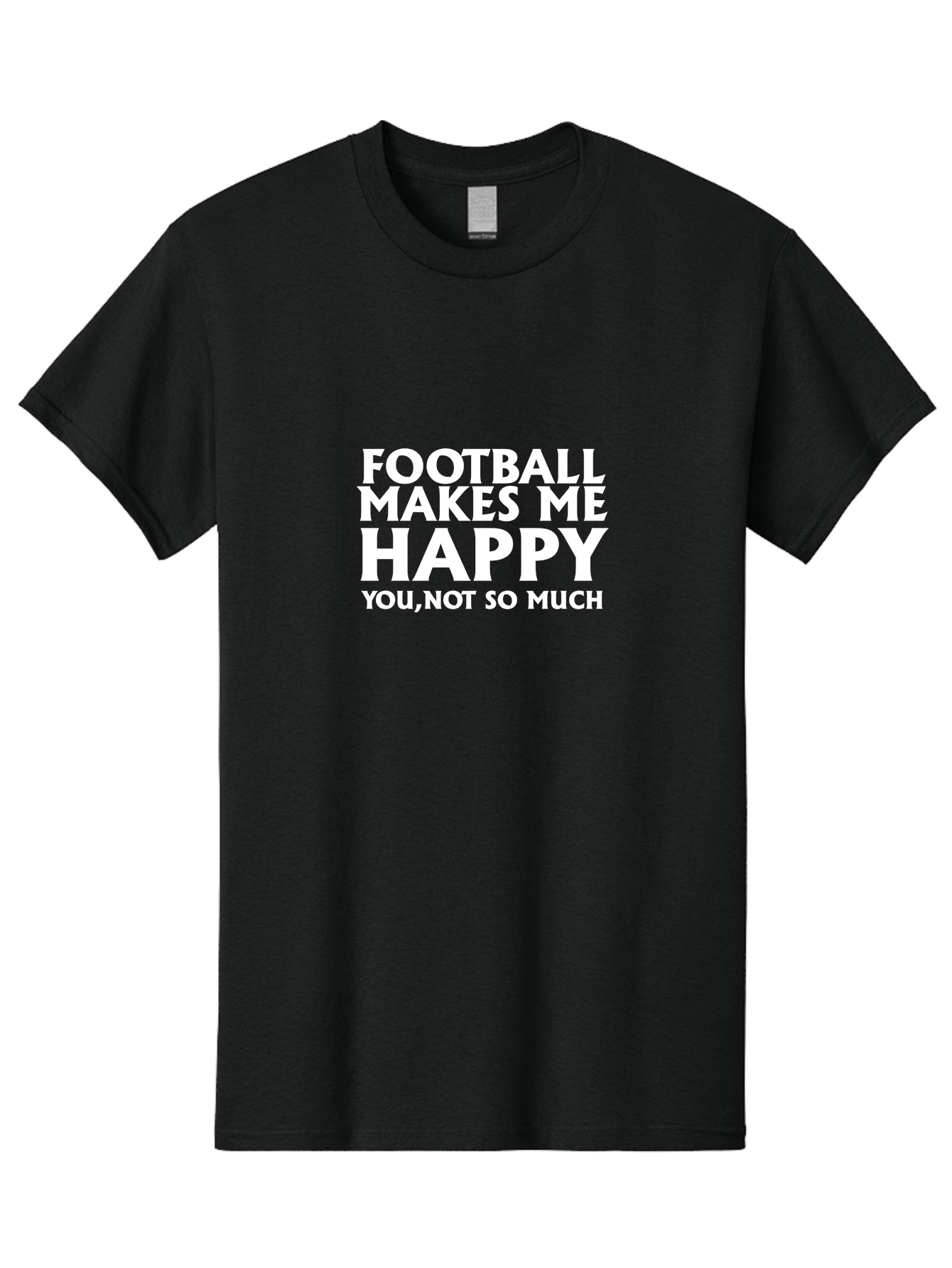 Football Makes Me Happy Men'S Graphic Tee, 100% Cotton, Comfortable Casual Summer Wear, Machine Washable, Funny Football Quotes, Football Humor, Happy Football Fans, Sarcastic Sports Quotes, Playful Football Sayings, Team Spirit Aae291 5
