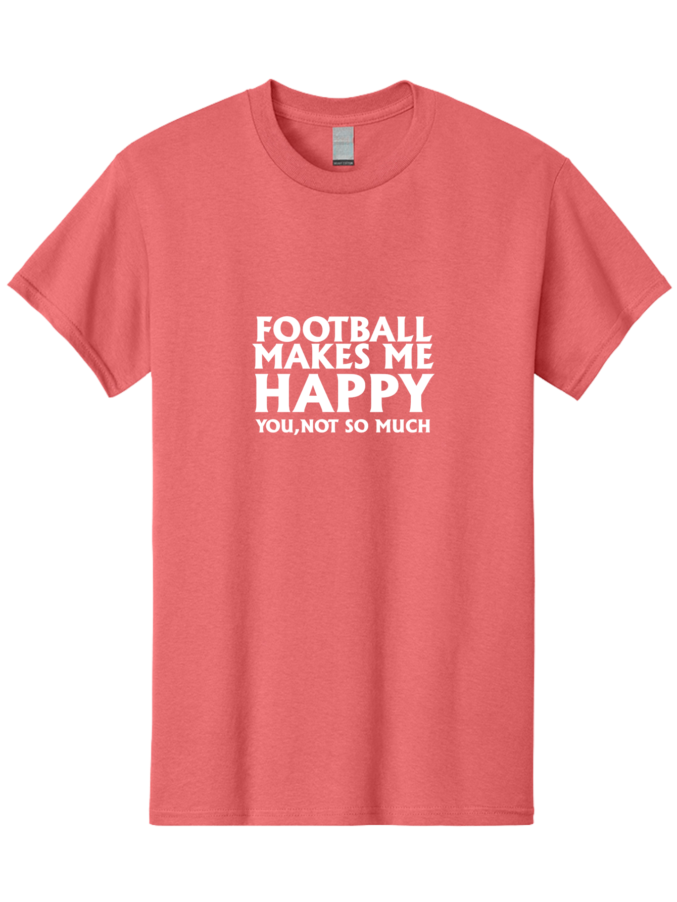 Football Makes Me Happy Men'S Graphic Tee, 100% Cotton, Comfortable Casual Summer Wear, Machine Washable, Funny Football Quotes, Football Humor, Happy Football Fans, Sarcastic Sports Quotes, Playful Football Sayings, Team Spirit Aae291 3