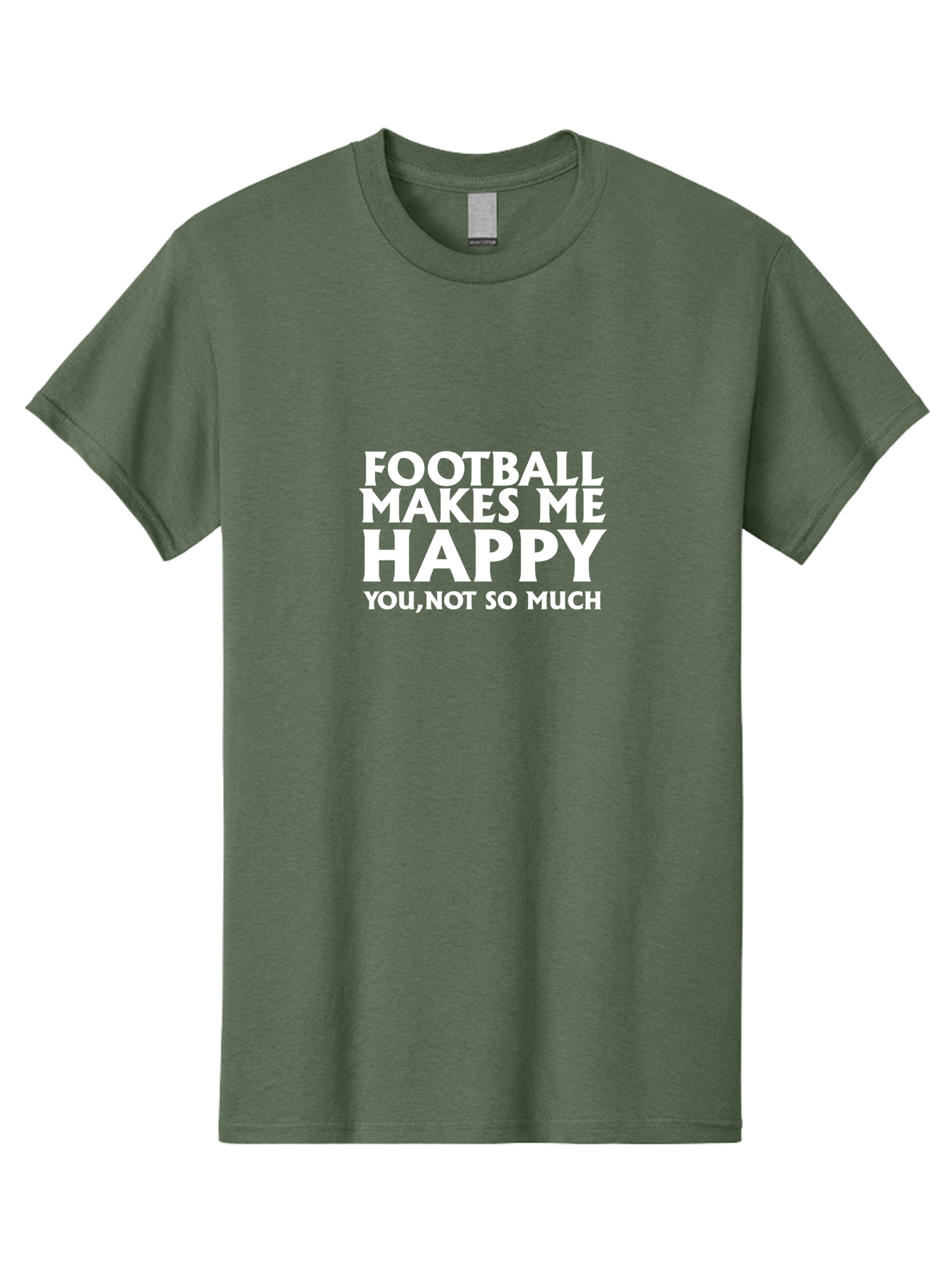 Football Makes Me Happy Men'S Graphic Tee, 100% Cotton, Comfortable Casual Summer Wear, Machine Washable, Funny Football Quotes, Football Humor, Happy Football Fans, Sarcastic Sports Quotes, Playful Football Sayings, Team Spirit Aae291 13