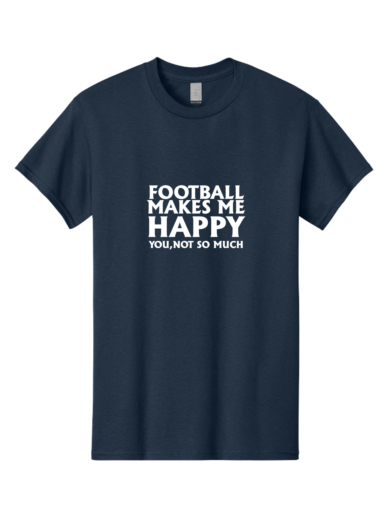 Football Makes Me Happy Men'S Graphic Tee, 100% Cotton, Comfortable Casual Summer Wear, Machine Washable, Funny Football Quotes, Football Humor, Happy Football Fans, Sarcastic Sports Quotes, Playful Football Sayings, Team Spirit Aae291 7