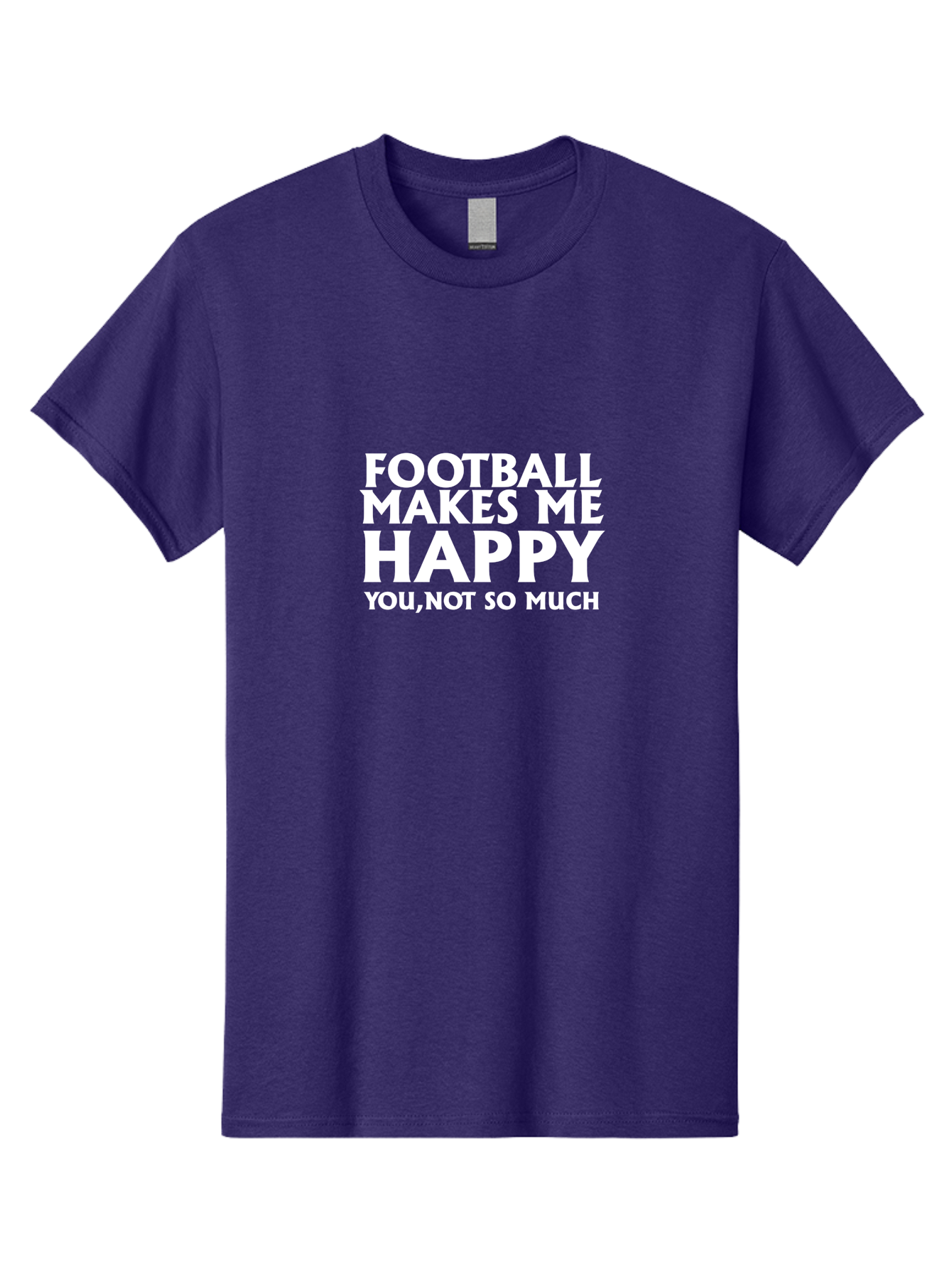 Football Makes Me Happy Men'S Graphic Tee, 100% Cotton, Comfortable Casual Summer Wear, Machine Washable, Funny Football Quotes, Football Humor, Happy Football Fans, Sarcastic Sports Quotes, Playful Football Sayings, Team Spirit Aae291 15