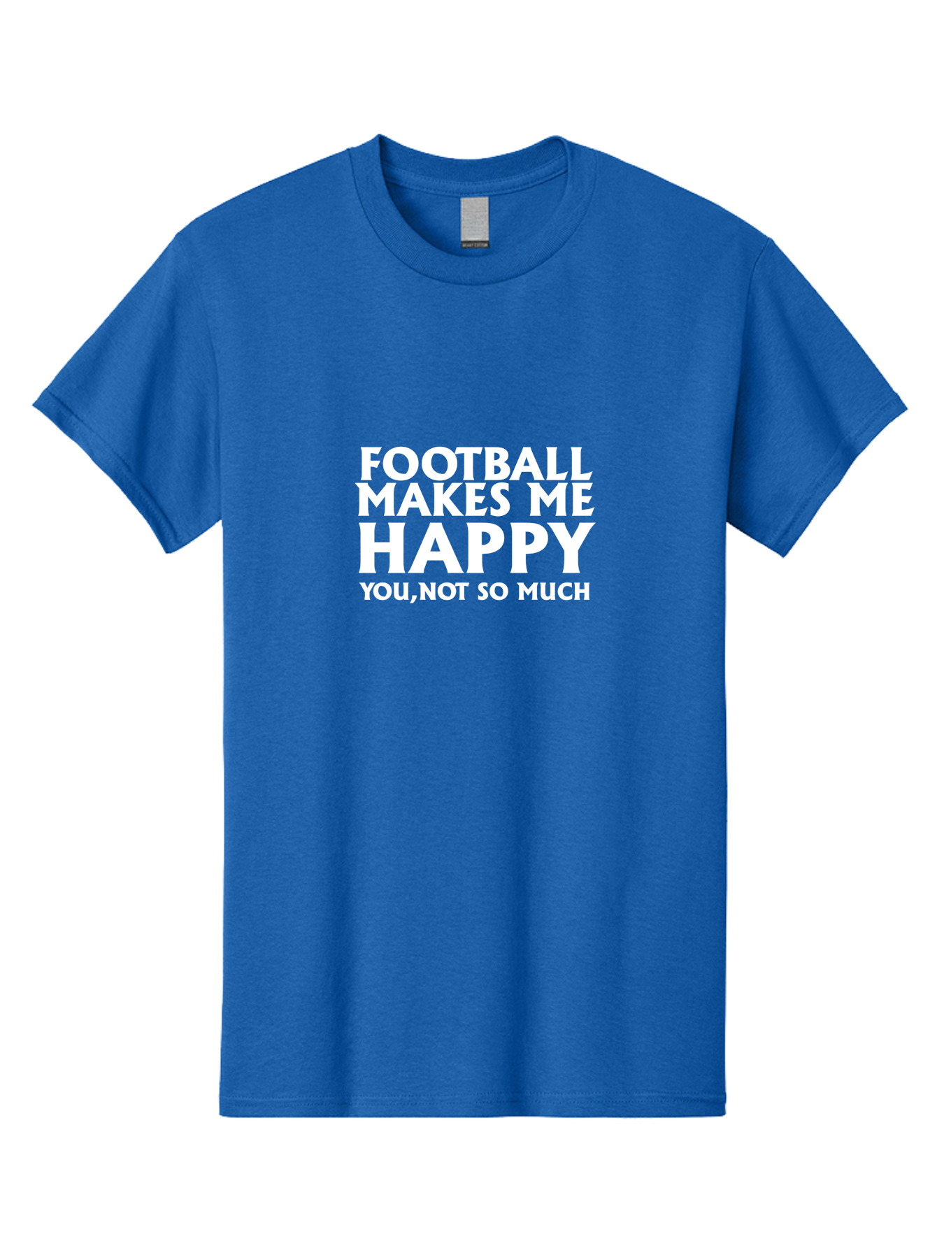 Football Makes Me Happy Men'S Graphic Tee, 100% Cotton, Comfortable Casual Summer Wear, Machine Washable, Funny Football Quotes, Football Humor, Happy Football Fans, Sarcastic Sports Quotes, Playful Football Sayings, Team Spirit Aae291 25