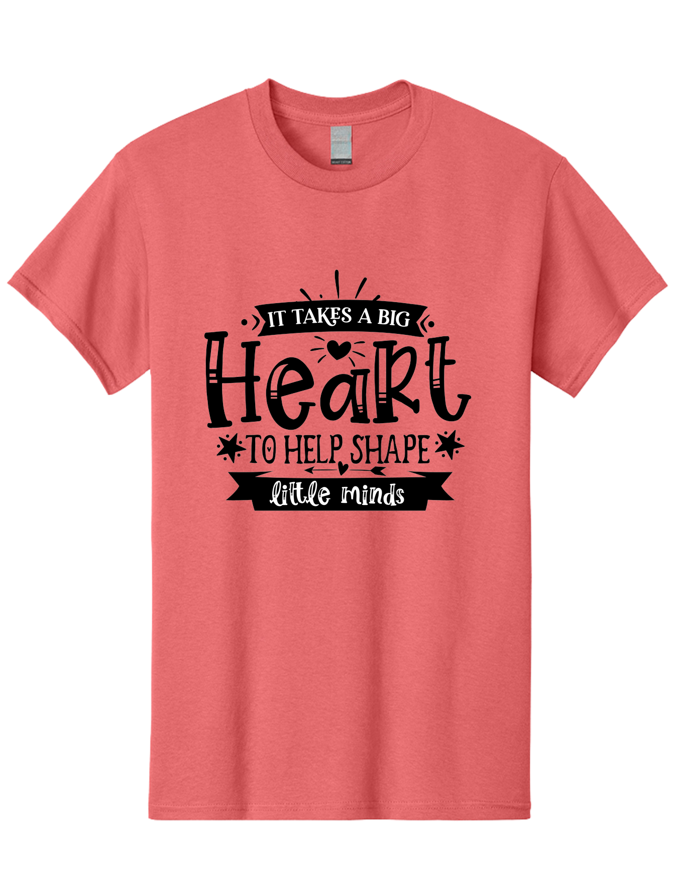 It Takes A Big Heart To Help Shape Little Minds Men'S Graphic Tee, 100% Cotton, Comfortable Casual Summer Wear, Machine Washable, Teacher Appreciation, Inspirational Quote, Heartwarming Message, Teaching Inspiration, Motivational Quote, Aae408 19