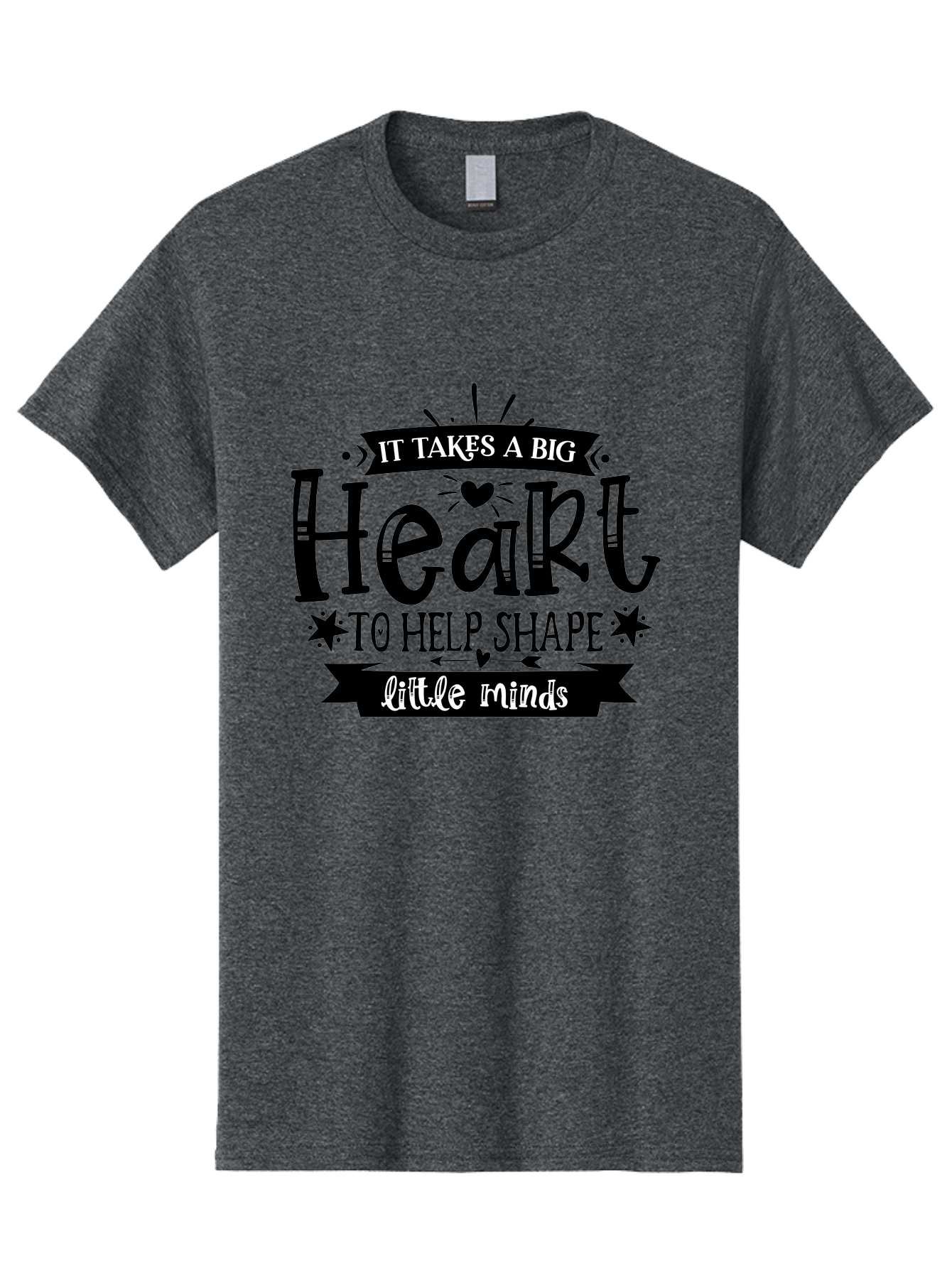 It Takes A Big Heart To Help Shape Little Minds Men'S Graphic Tee, 100% Cotton, Comfortable Casual Summer Wear, Machine Washable, Teacher Appreciation, Inspirational Quote, Heartwarming Message, Teaching Inspiration, Motivational Quote, Aae408 13