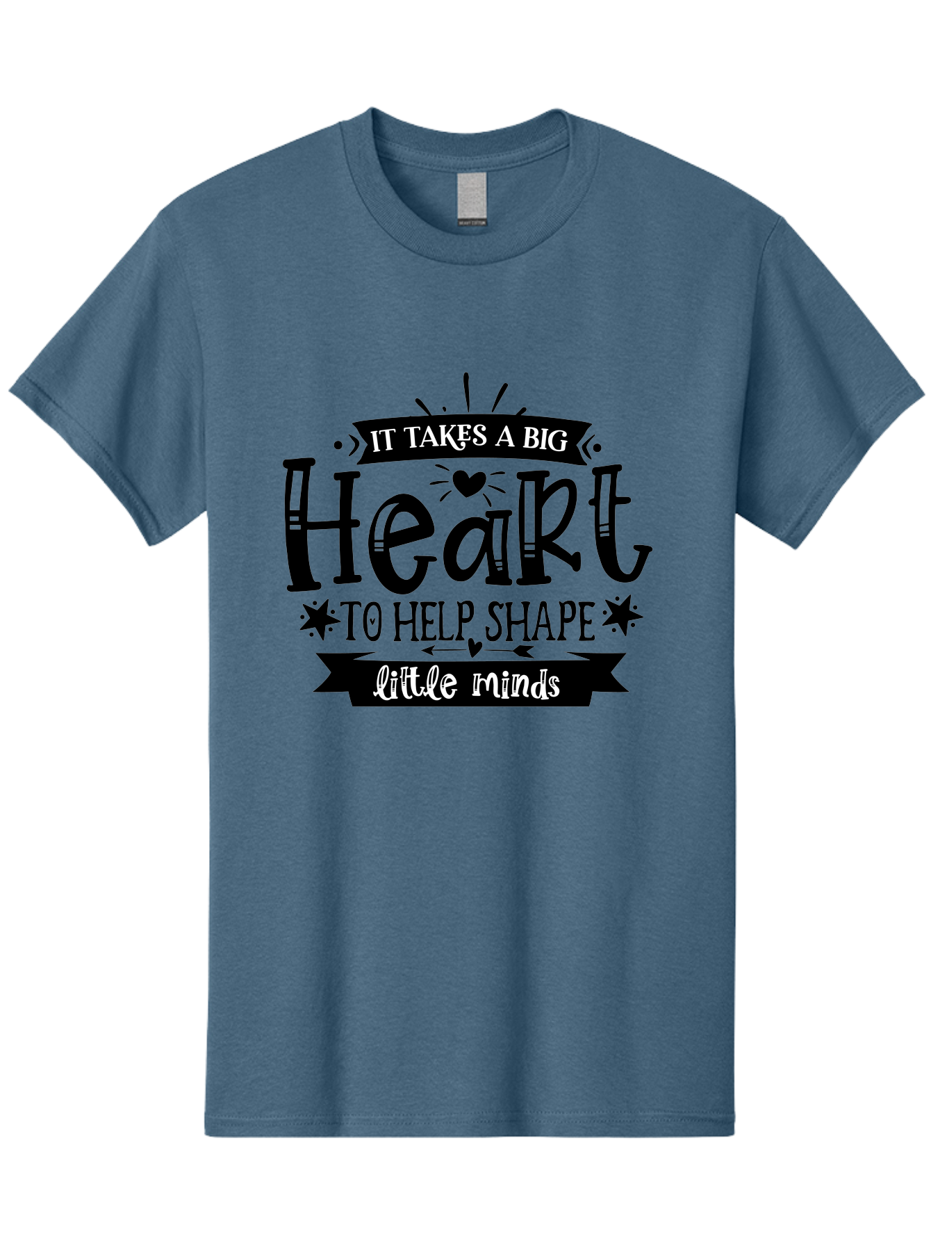 It Takes A Big Heart To Help Shape Little Minds Men'S Graphic Tee, 100% Cotton, Comfortable Casual Summer Wear, Machine Washable, Teacher Appreciation, Inspirational Quote, Heartwarming Message, Teaching Inspiration, Motivational Quote, Aae408 5