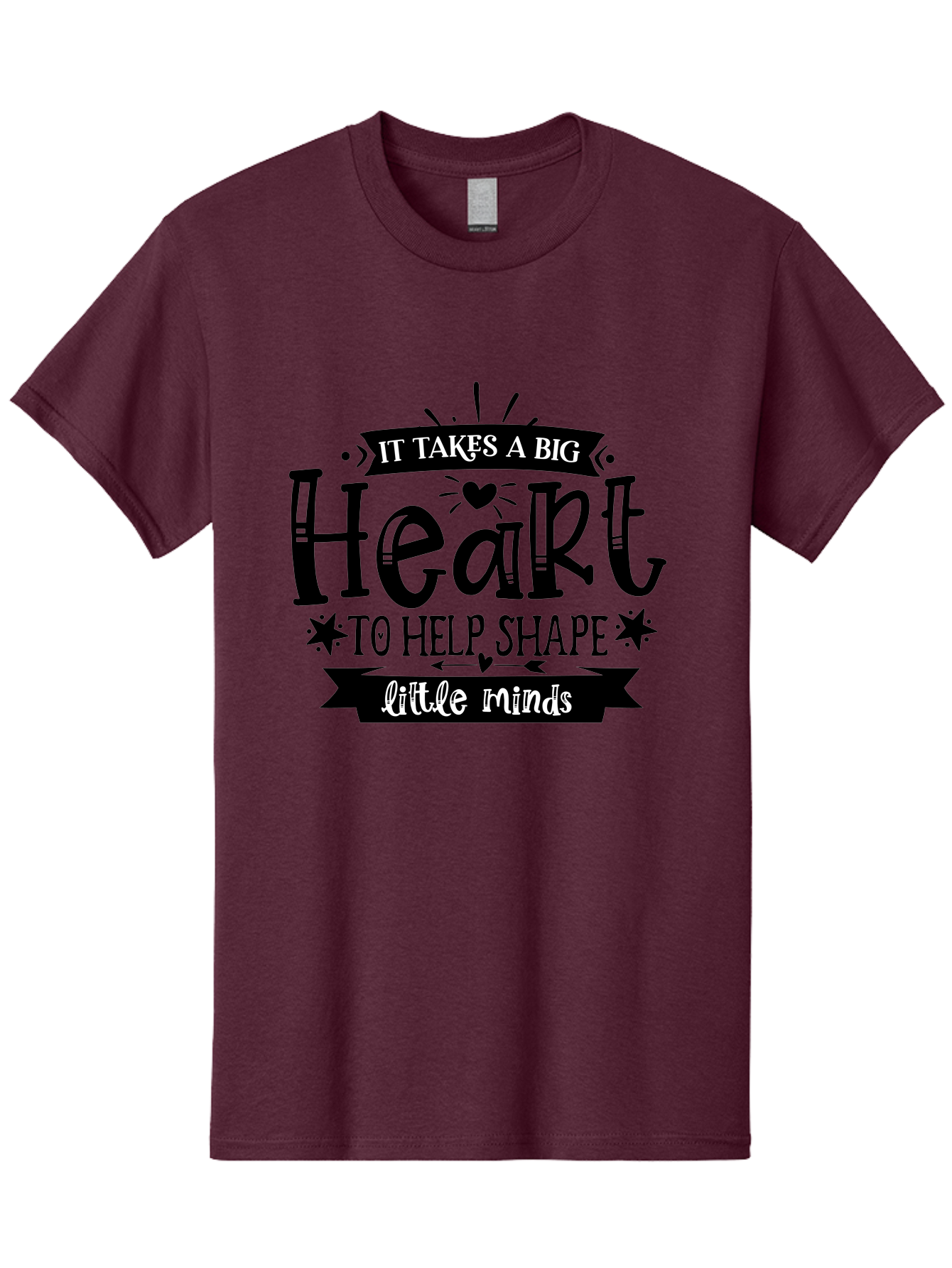 It Takes A Big Heart To Help Shape Little Minds Men'S Graphic Tee, 100% Cotton, Comfortable Casual Summer Wear, Machine Washable, Teacher Appreciation, Inspirational Quote, Heartwarming Message, Teaching Inspiration, Motivational Quote, Aae408 15