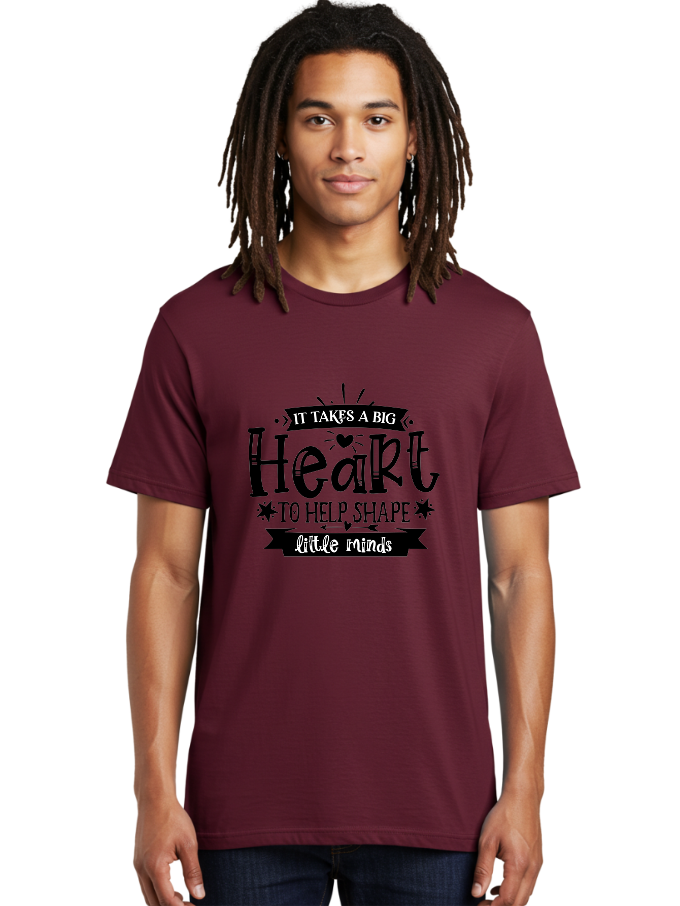 It Takes A Big Heart To Help Shape Little Minds Men'S Graphic Tee, 100% Cotton, Comfortable Casual Summer Wear, Machine Washable, Teacher Appreciation, Inspirational Quote, Heartwarming Message, Teaching Inspiration, Motivational Quote, Aae408 16