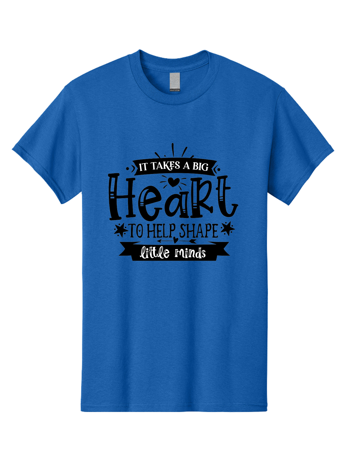 It Takes A Big Heart To Help Shape Little Minds Men'S Graphic Tee, 100% Cotton, Comfortable Casual Summer Wear, Machine Washable, Teacher Appreciation, Inspirational Quote, Heartwarming Message, Teaching Inspiration, Motivational Quote, Aae408 17