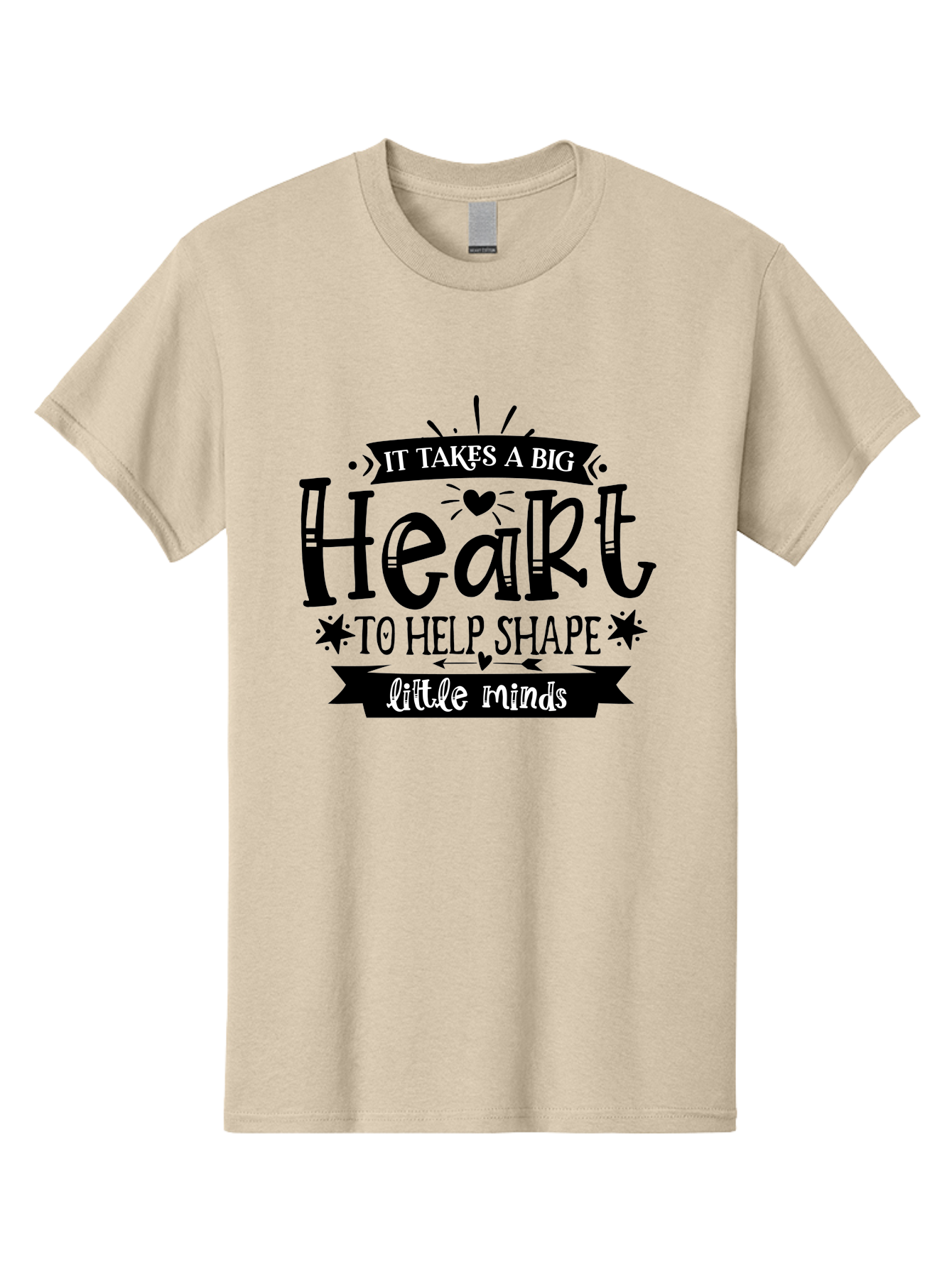 It Takes A Big Heart To Help Shape Little Minds Men'S Graphic Tee, 100% Cotton, Comfortable Casual Summer Wear, Machine Washable, Teacher Appreciation, Inspirational Quote, Heartwarming Message, Teaching Inspiration, Motivational Quote, Aae408 25
