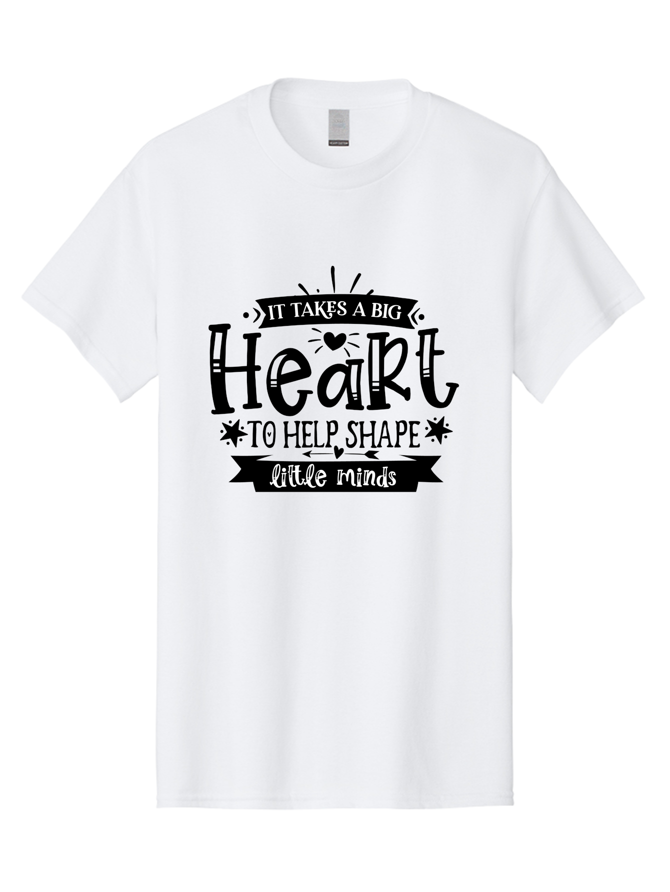 It Takes A Big Heart To Help Shape Little Minds Men'S Graphic Tee, 100% Cotton, Comfortable Casual Summer Wear, Machine Washable, Teacher Appreciation, Inspirational Quote, Heartwarming Message, Teaching Inspiration, Motivational Quote, Aae408 21