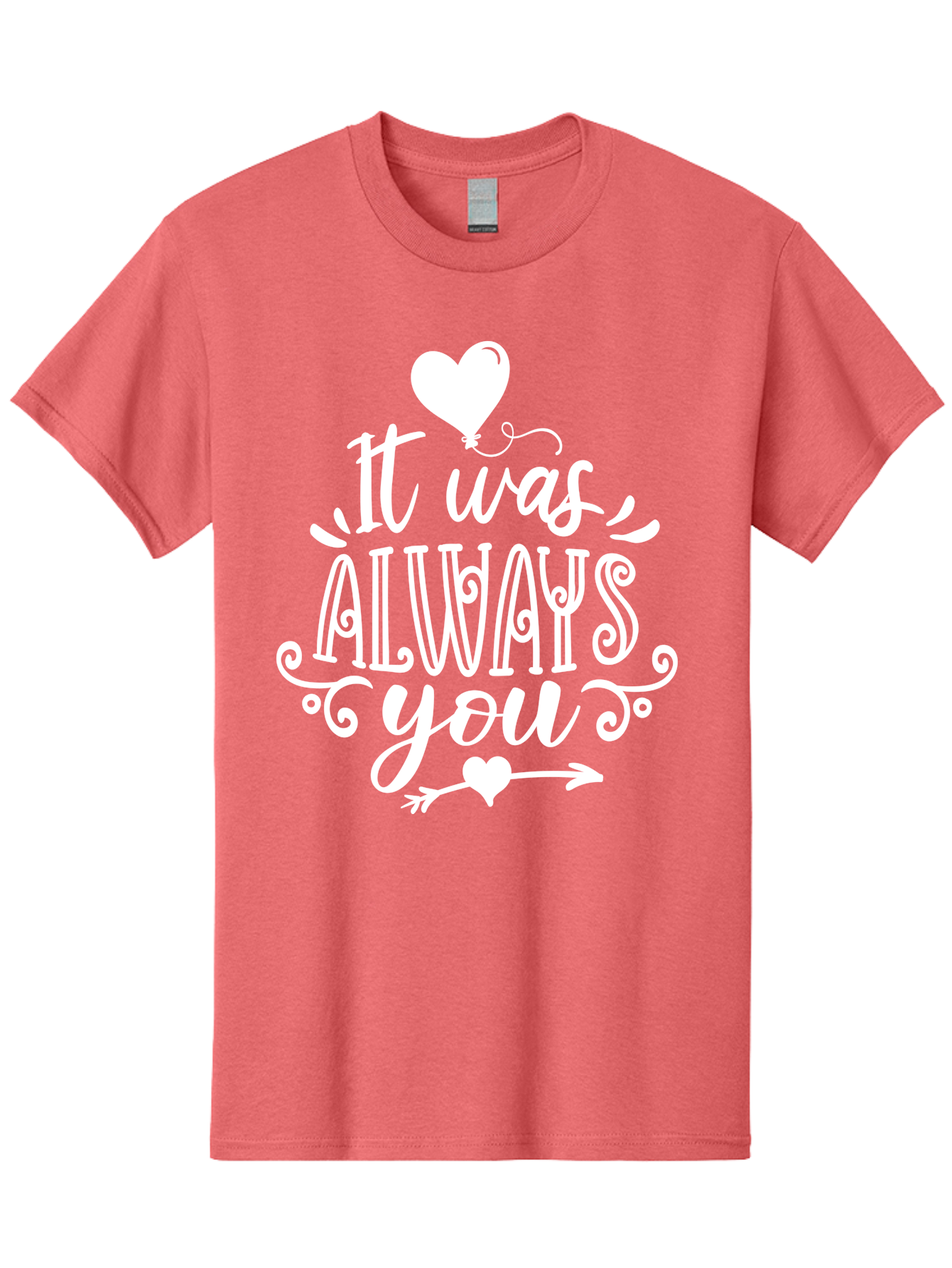It Was Always You White Men'S Graphic Tee, 100% Cotton, Comfortable Casual Summer Wear, Machine Washable, Love Quotes, Romantic Phrases, Heartwarming Sayings, Valentine'S Day Messages, Sweet Nothings, Eternal Love, Couple Goals Aae409 7