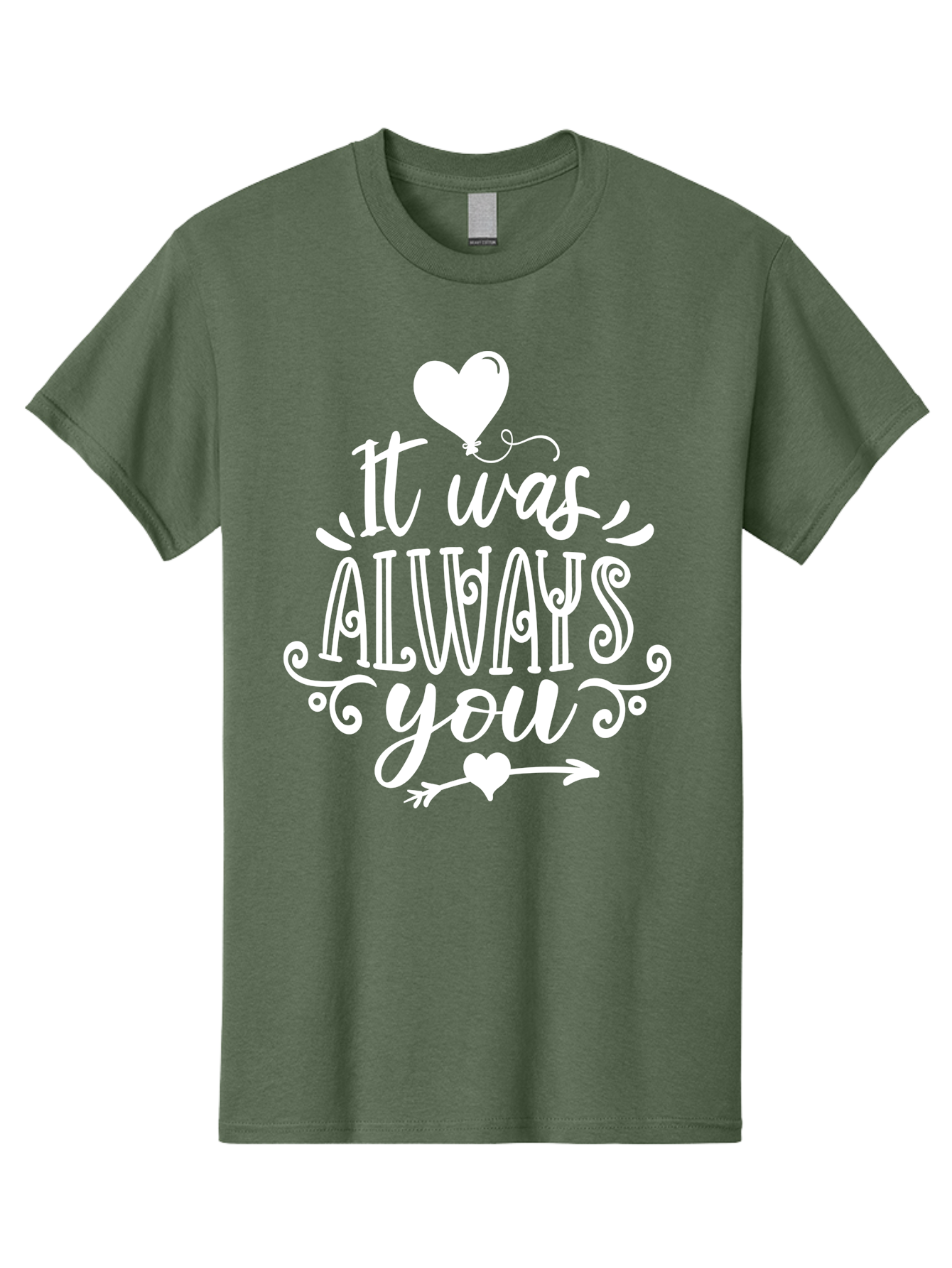 It Was Always You White Men'S Graphic Tee, 100% Cotton, Comfortable Casual Summer Wear, Machine Washable, Love Quotes, Romantic Phrases, Heartwarming Sayings, Valentine'S Day Messages, Sweet Nothings, Eternal Love, Couple Goals Aae409 23
