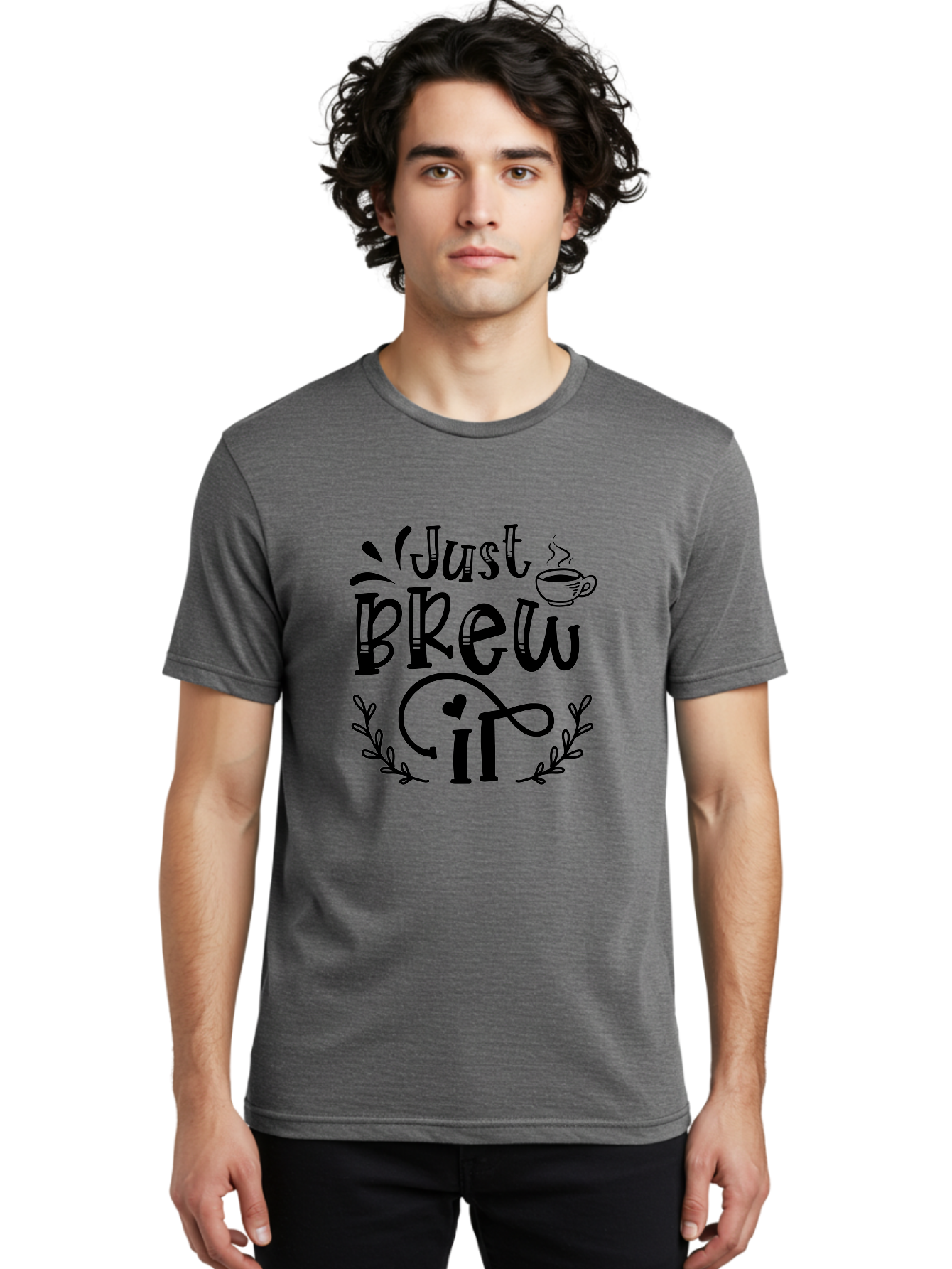 Just Brew It Men'S Graphic Tee, 100% Cotton, Comfortable Casual Summer Wear, Machine Washable, Coffee Quote, Coffee Saying, Coffee Humor, Coffee Puns, Morning Motivation, Coffee Lovers, Brew Coffee Aae426 28