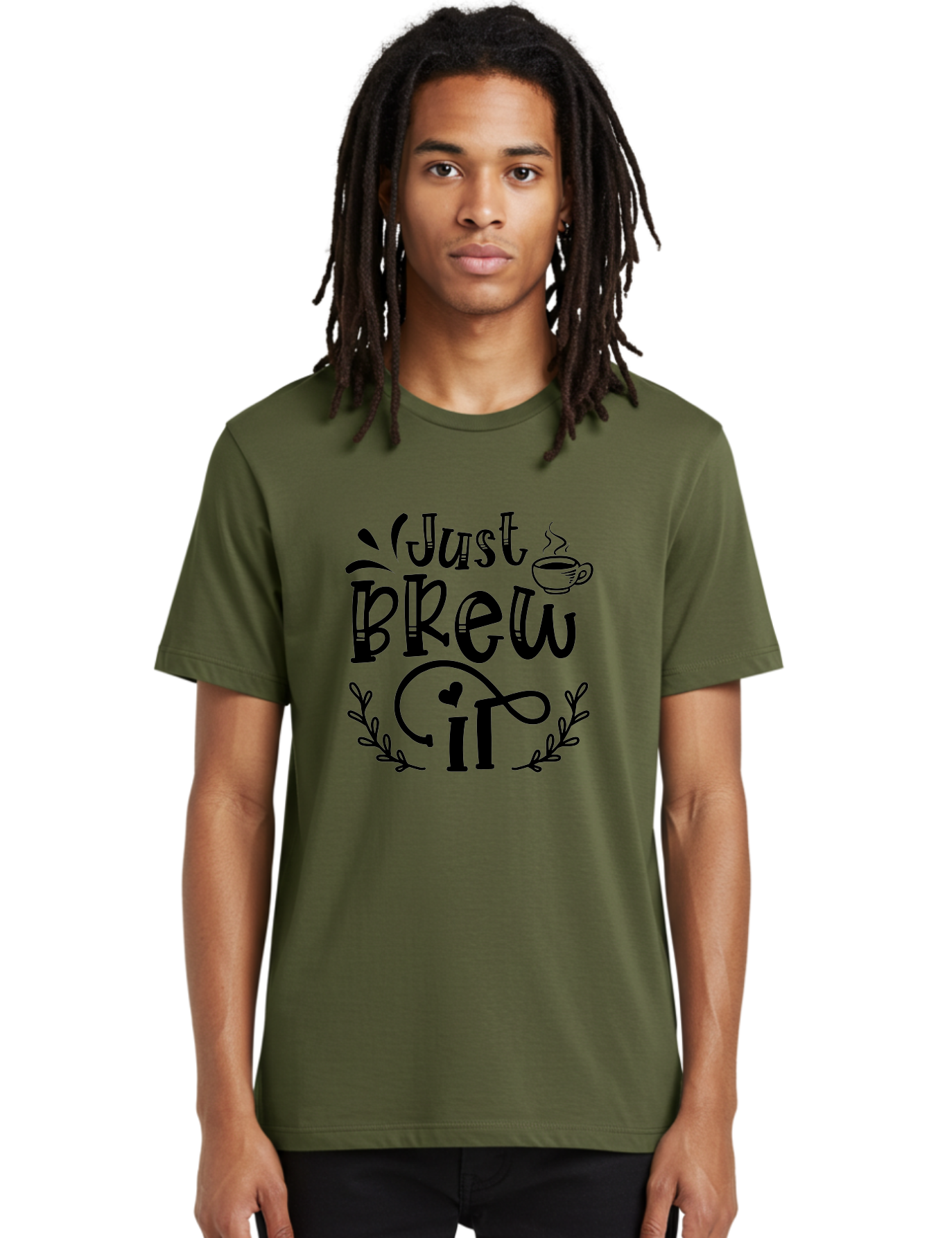 Just Brew It Men'S Graphic Tee, 100% Cotton, Comfortable Casual Summer Wear, Machine Washable, Coffee Quote, Coffee Saying, Coffee Humor, Coffee Puns, Morning Motivation, Coffee Lovers, Brew Coffee Aae426 20