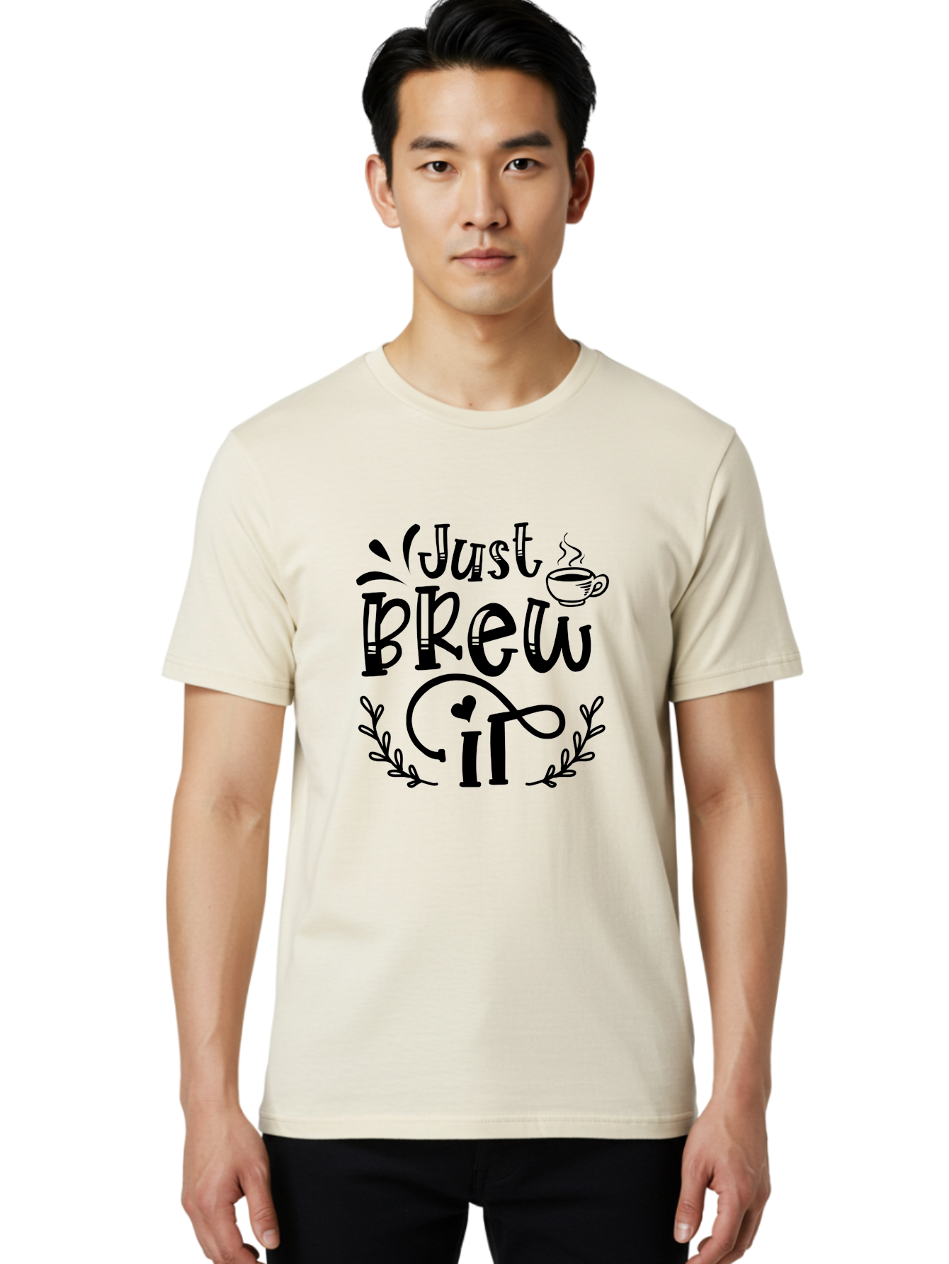 Just Brew It Men'S Graphic Tee, 100% Cotton, Comfortable Casual Summer Wear, Machine Washable, Coffee Quote, Coffee Saying, Coffee Humor, Coffee Puns, Morning Motivation, Coffee Lovers, Brew Coffee Aae426 24