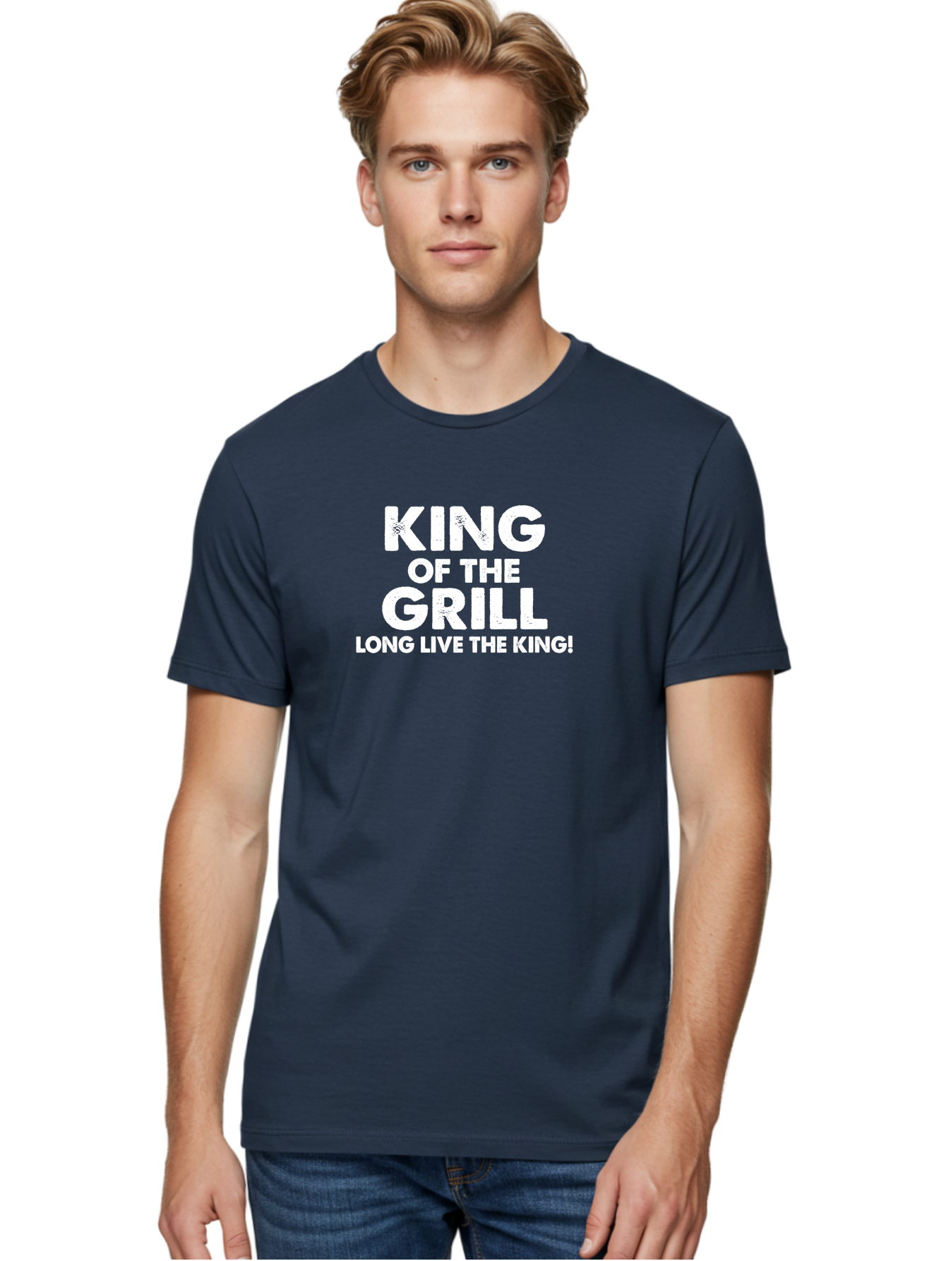 King Of The Grill Men'S Graphic Tee, 100% Cotton, Comfortable Casual Summer Wear, Machine Washable, Barbecue King, Grill Master, Bbq Lover, Outdoor Cooking, Long Live The King, Grill Enthusiast, Barbecue Champion, King Of Bbq Aae433 14