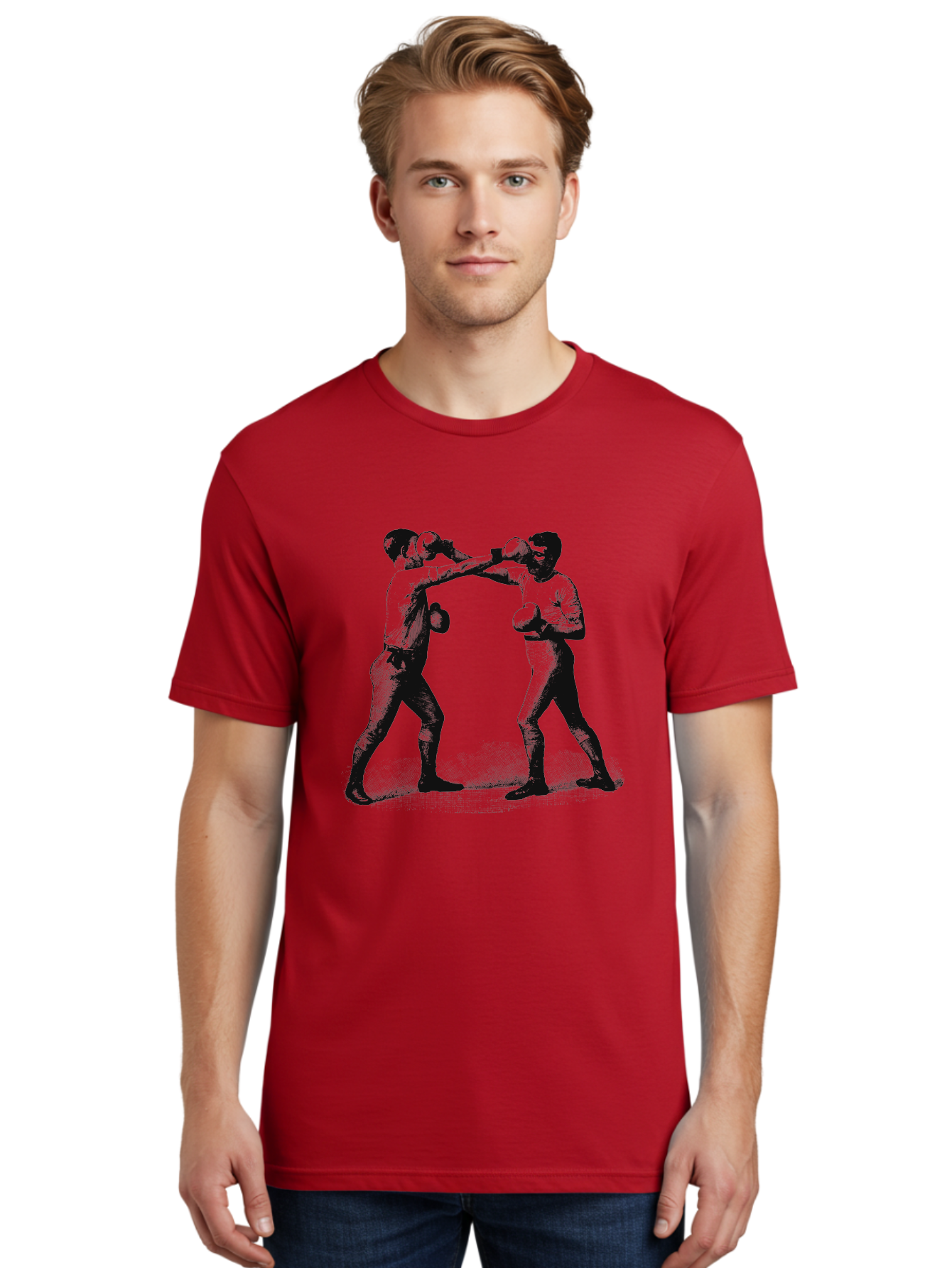 Knockline Men'S Graphic Tee, 100% Cotton, Comfortable Casual Summer Wear, Machine Washable, Boxing Fighters, Fighting Stance, Boxing Gloves, Martial Arts, Combat Sports, Boxing Techniques, Boxing Ring, Pugilism, Fighter'S Pose, Boxing Action Aae436 8