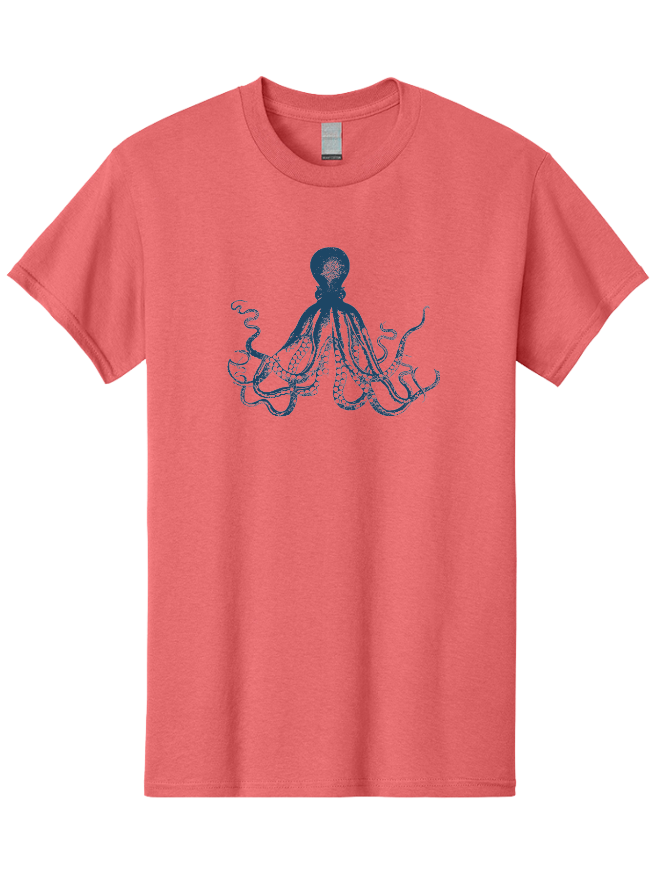 Kraken Octopus Men'S Graphic Tee, 100% Cotton, Comfortable Casual Summer Wear, Machine Washable, Octopus Illustration, Dark Blue Octopus, Underwater Creature, Ocean Animal, Sea Life, Squid-Like, Eight Arms, Suckers, Tentacles, Marine Biology Aae438 7