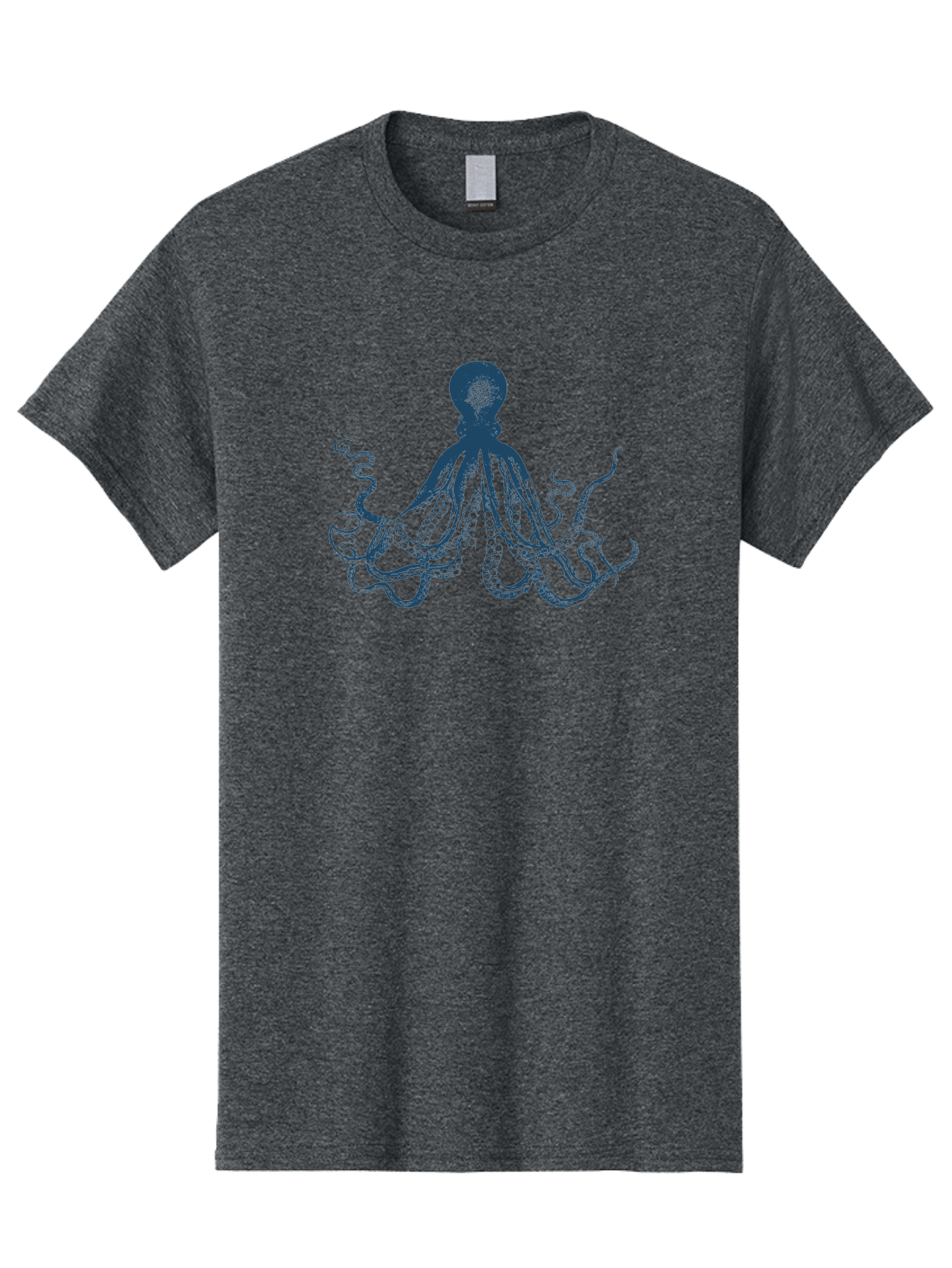 Kraken Octopus Men'S Graphic Tee, 100% Cotton, Comfortable Casual Summer Wear, Machine Washable, Octopus Illustration, Dark Blue Octopus, Underwater Creature, Ocean Animal, Sea Life, Squid-Like, Eight Arms, Suckers, Tentacles, Marine Biology Aae438 3