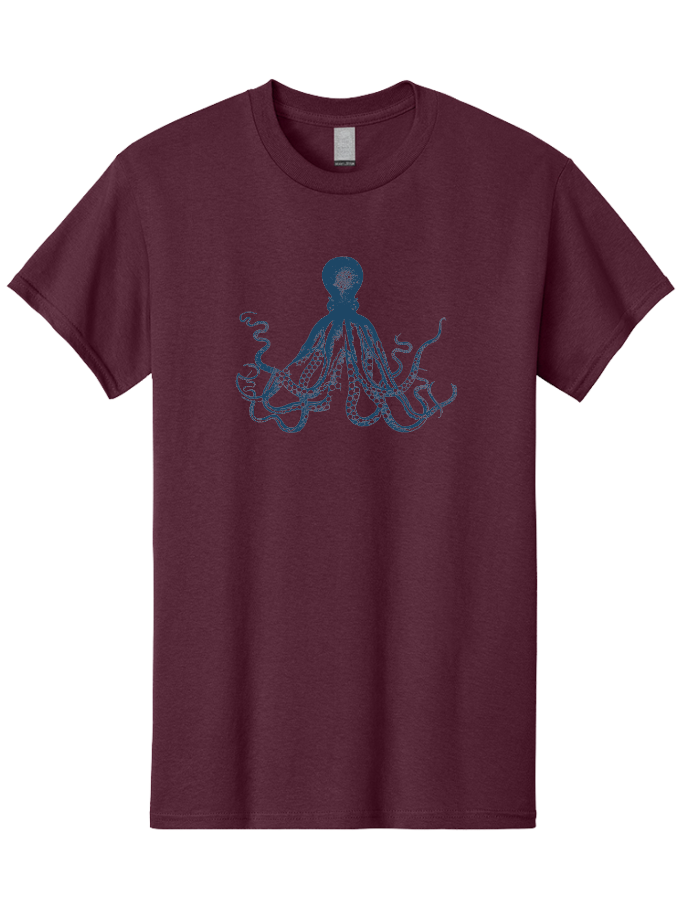 Kraken Octopus Men'S Graphic Tee, 100% Cotton, Comfortable Casual Summer Wear, Machine Washable, Octopus Illustration, Dark Blue Octopus, Underwater Creature, Ocean Animal, Sea Life, Squid-Like, Eight Arms, Suckers, Tentacles, Marine Biology Aae438 27