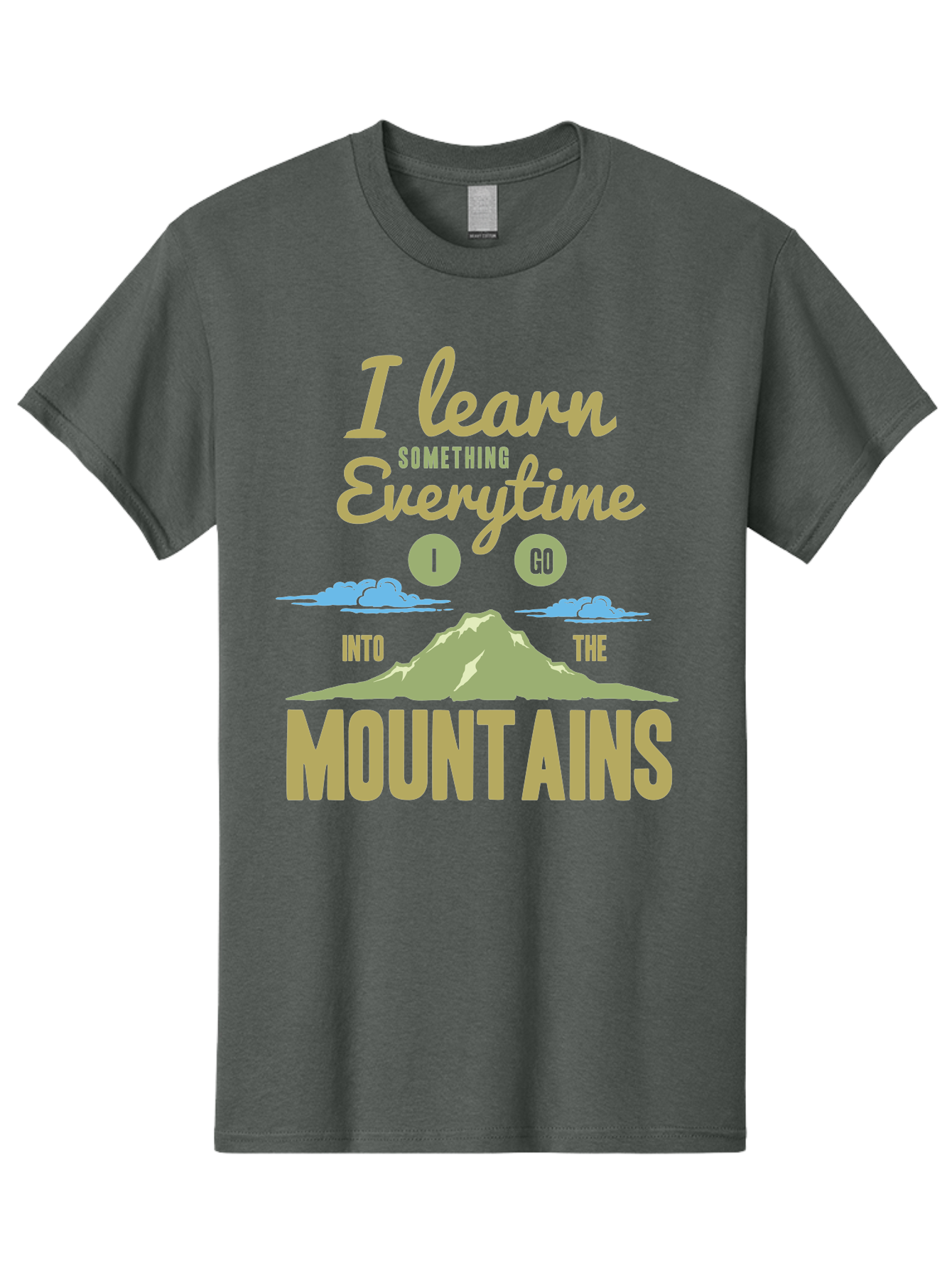 Learn From The Mountains Men'S Graphic Tee, 100% Cotton, Comfortable Casual Summer Wear, Machine Washable, Motivational Quote, Inspirational Message, Mountain Landscape, Personal Growth, Self-Improvement, Outdoors Adventure, Hiking, Aae445 13
