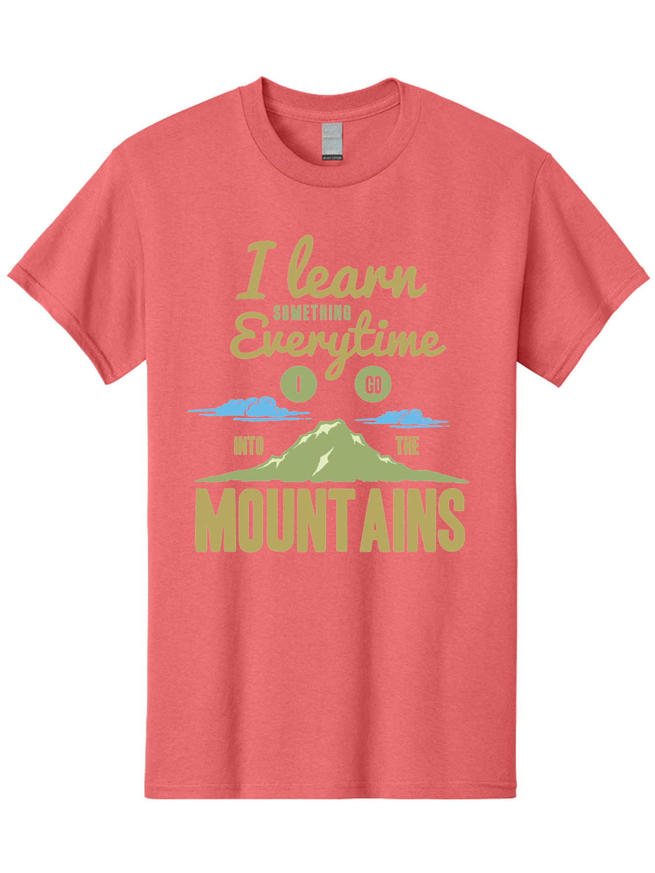 Learn From The Mountains Men'S Graphic Tee, 100% Cotton, Comfortable Casual Summer Wear, Machine Washable, Motivational Quote, Inspirational Message, Mountain Landscape, Personal Growth, Self-Improvement, Outdoors Adventure, Hiking, Aae445 5