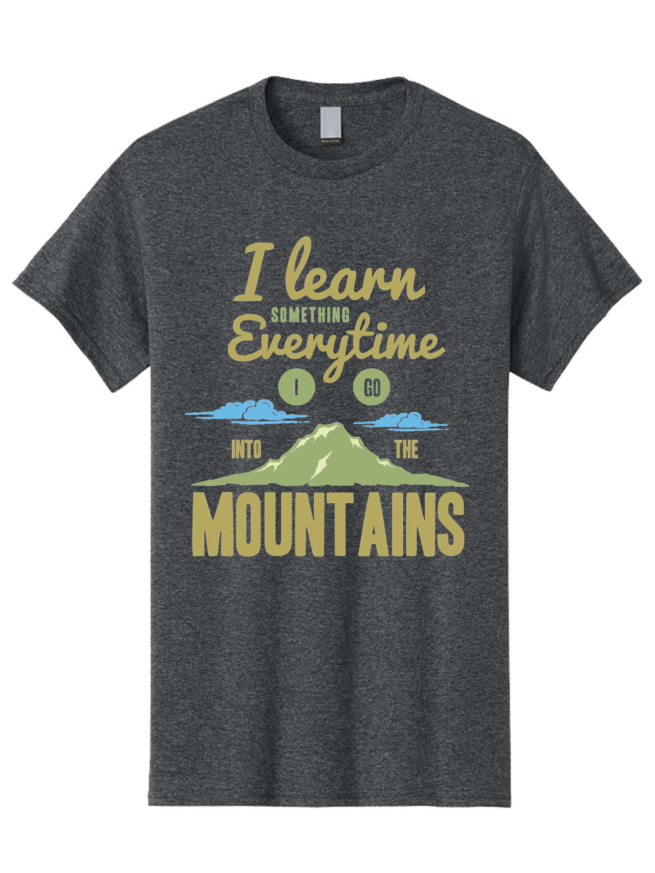 Learn From The Mountains Men'S Graphic Tee, 100% Cotton, Comfortable Casual Summer Wear, Machine Washable, Motivational Quote, Inspirational Message, Mountain Landscape, Personal Growth, Self-Improvement, Outdoors Adventure, Hiking, Aae445 15