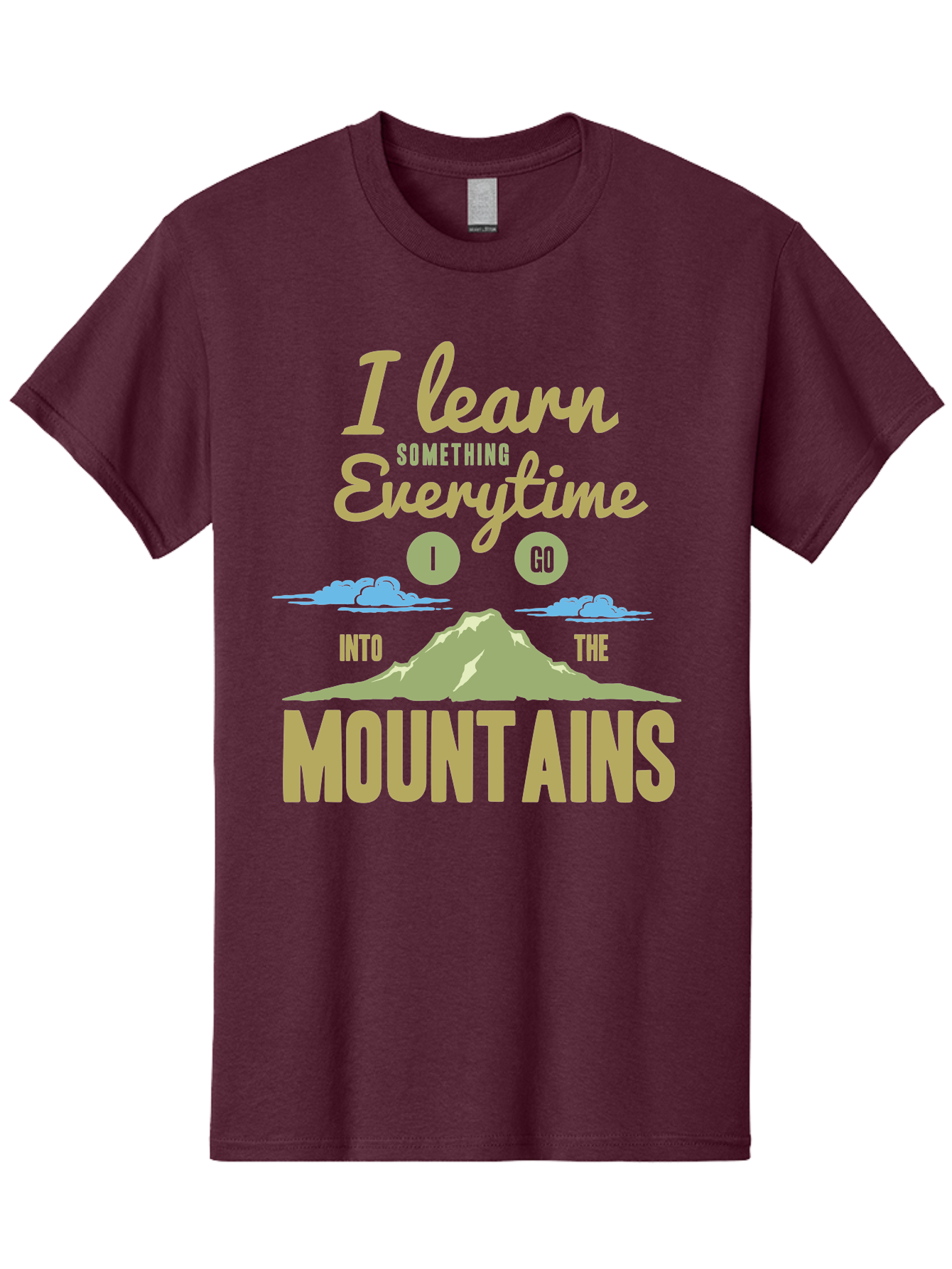 Learn From The Mountains Men'S Graphic Tee, 100% Cotton, Comfortable Casual Summer Wear, Machine Washable, Motivational Quote, Inspirational Message, Mountain Landscape, Personal Growth, Self-Improvement, Outdoors Adventure, Hiking, Aae445 17