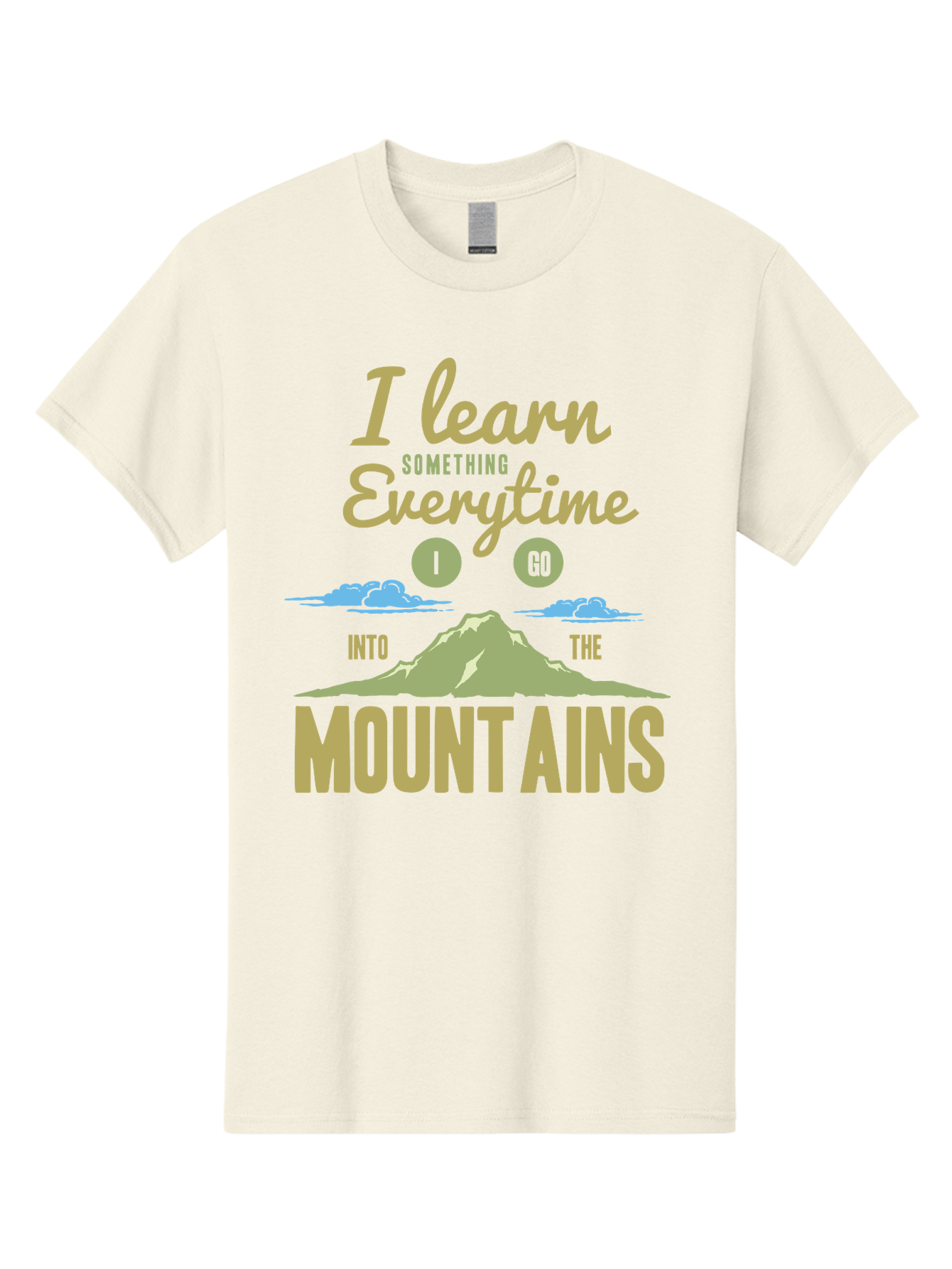 Learn From The Mountains Men'S Graphic Tee, 100% Cotton, Comfortable Casual Summer Wear, Machine Washable, Motivational Quote, Inspirational Message, Mountain Landscape, Personal Growth, Self-Improvement, Outdoors Adventure, Hiking, Aae445 3