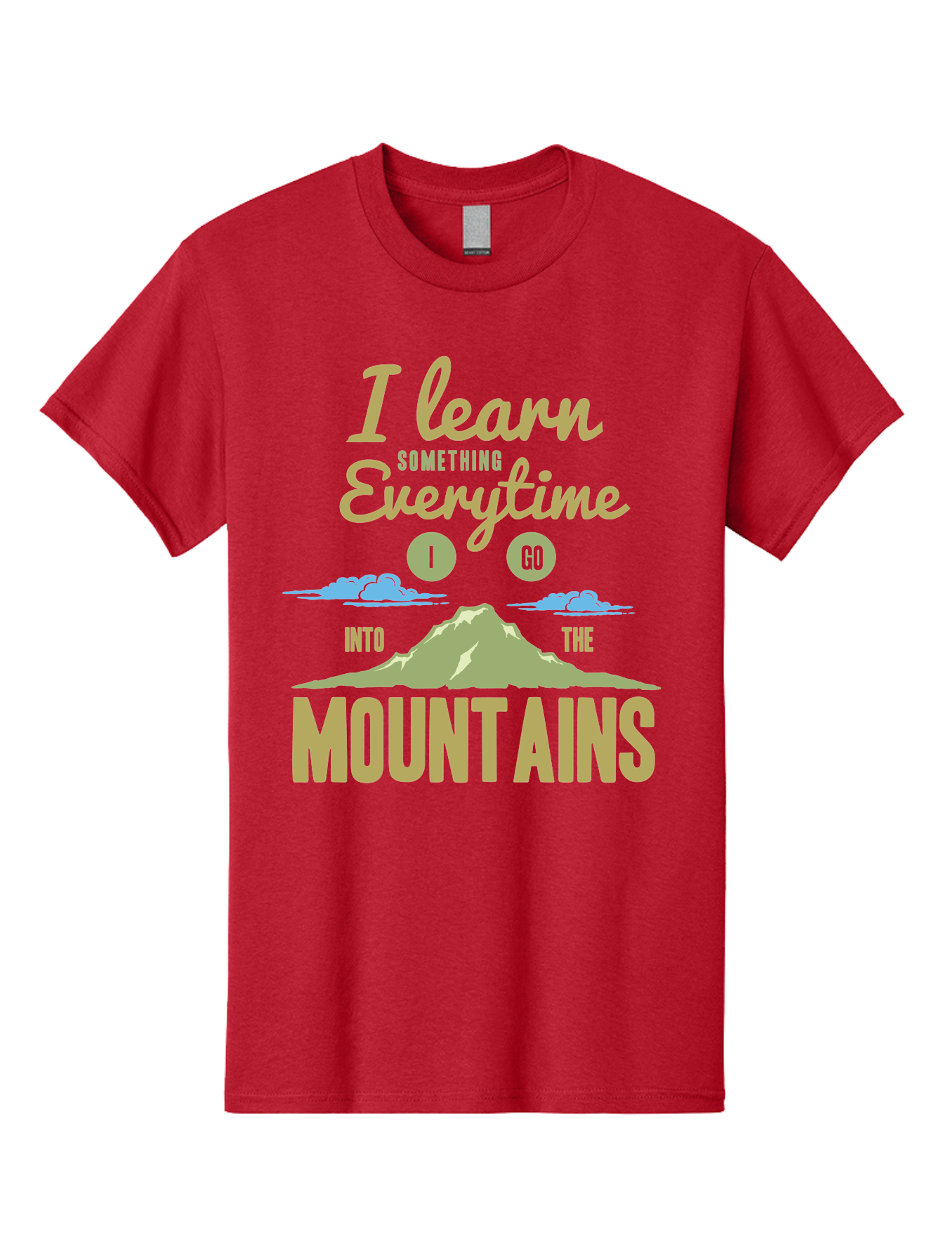 Learn From The Mountains Men'S Graphic Tee, 100% Cotton, Comfortable Casual Summer Wear, Machine Washable, Motivational Quote, Inspirational Message, Mountain Landscape, Personal Growth, Self-Improvement, Outdoors Adventure, Hiking, Aae445 19