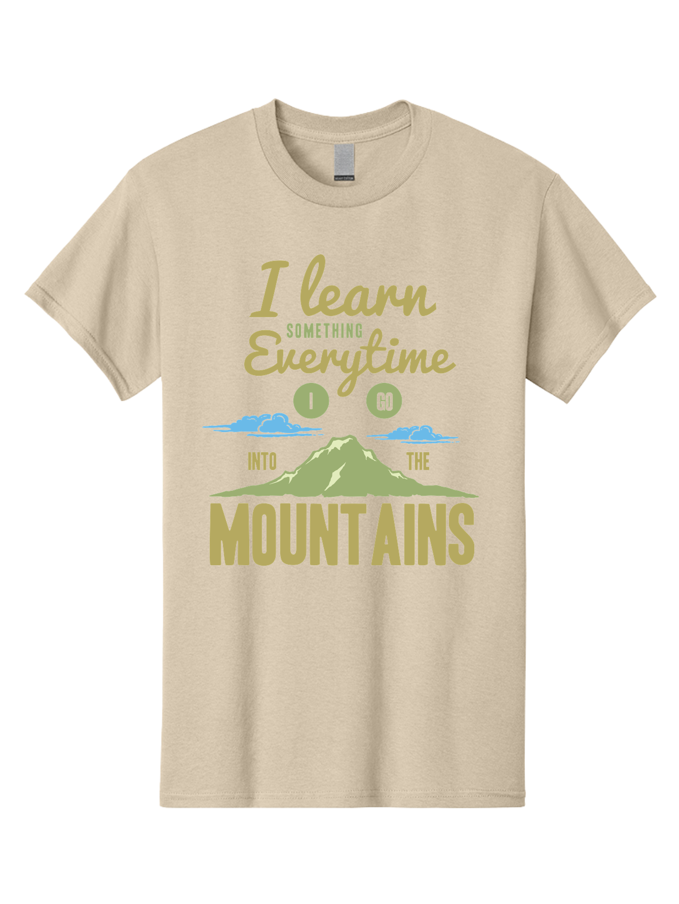 Learn From The Mountains Men'S Graphic Tee, 100% Cotton, Comfortable Casual Summer Wear, Machine Washable, Motivational Quote, Inspirational Message, Mountain Landscape, Personal Growth, Self-Improvement, Outdoors Adventure, Hiking, Aae445 23