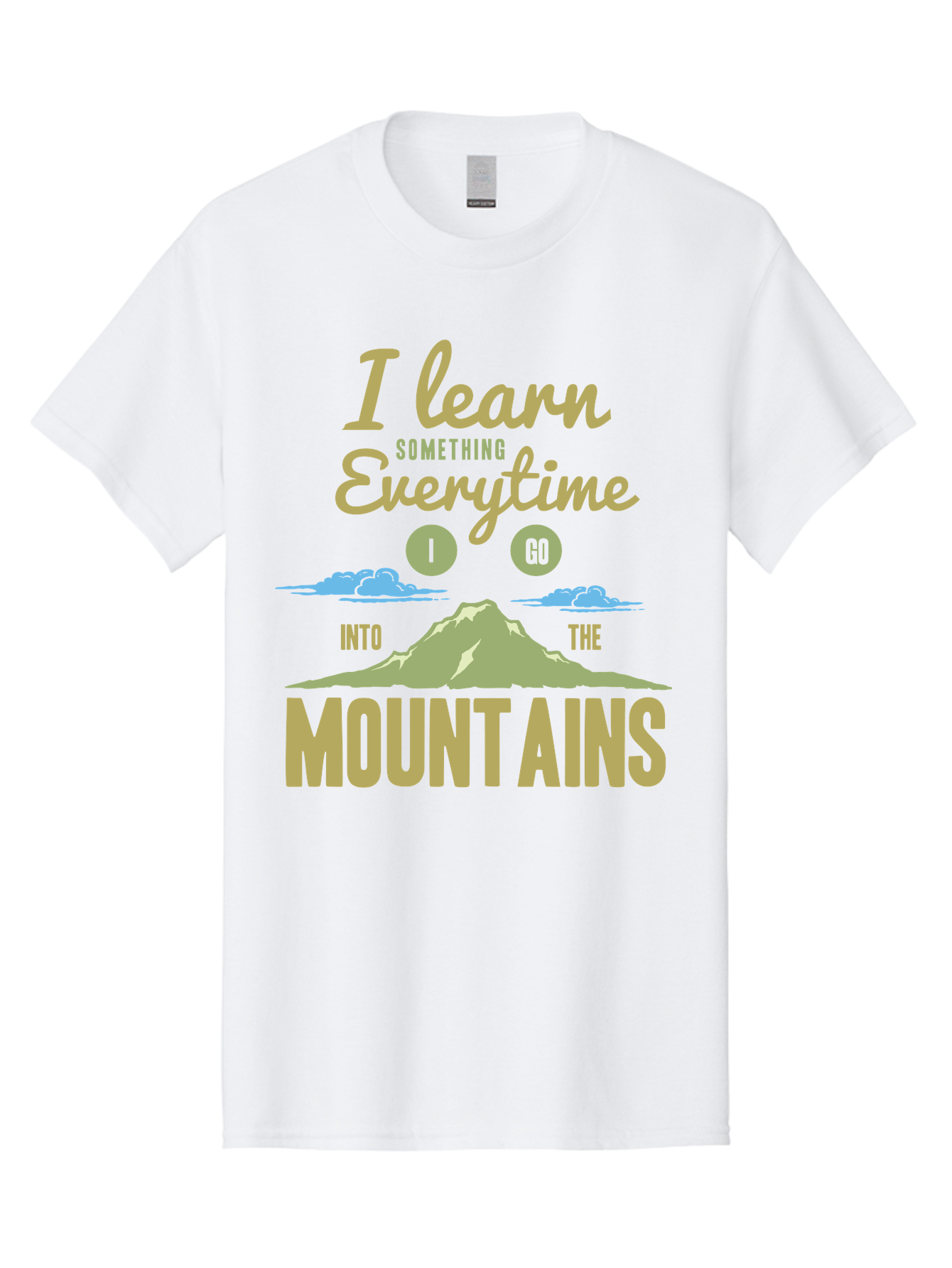 Learn From The Mountains Men'S Graphic Tee, 100% Cotton, Comfortable Casual Summer Wear, Machine Washable, Motivational Quote, Inspirational Message, Mountain Landscape, Personal Growth, Self-Improvement, Outdoors Adventure, Hiking, Aae445 29